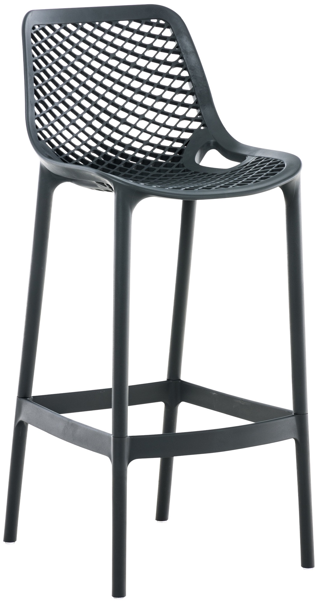 Tabouret de bar d'extérieur avec repose-pieds plastique Gris foncé