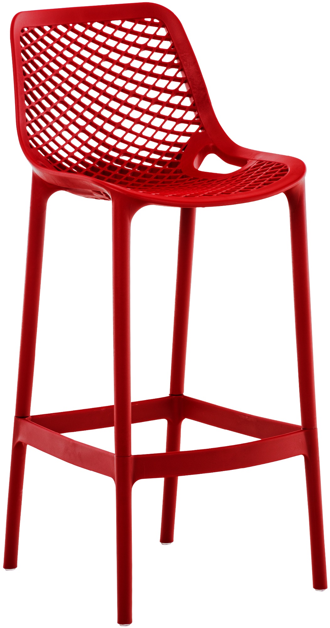 Tabouret de bar d'extérieur avec repose-pieds plastique Rouge