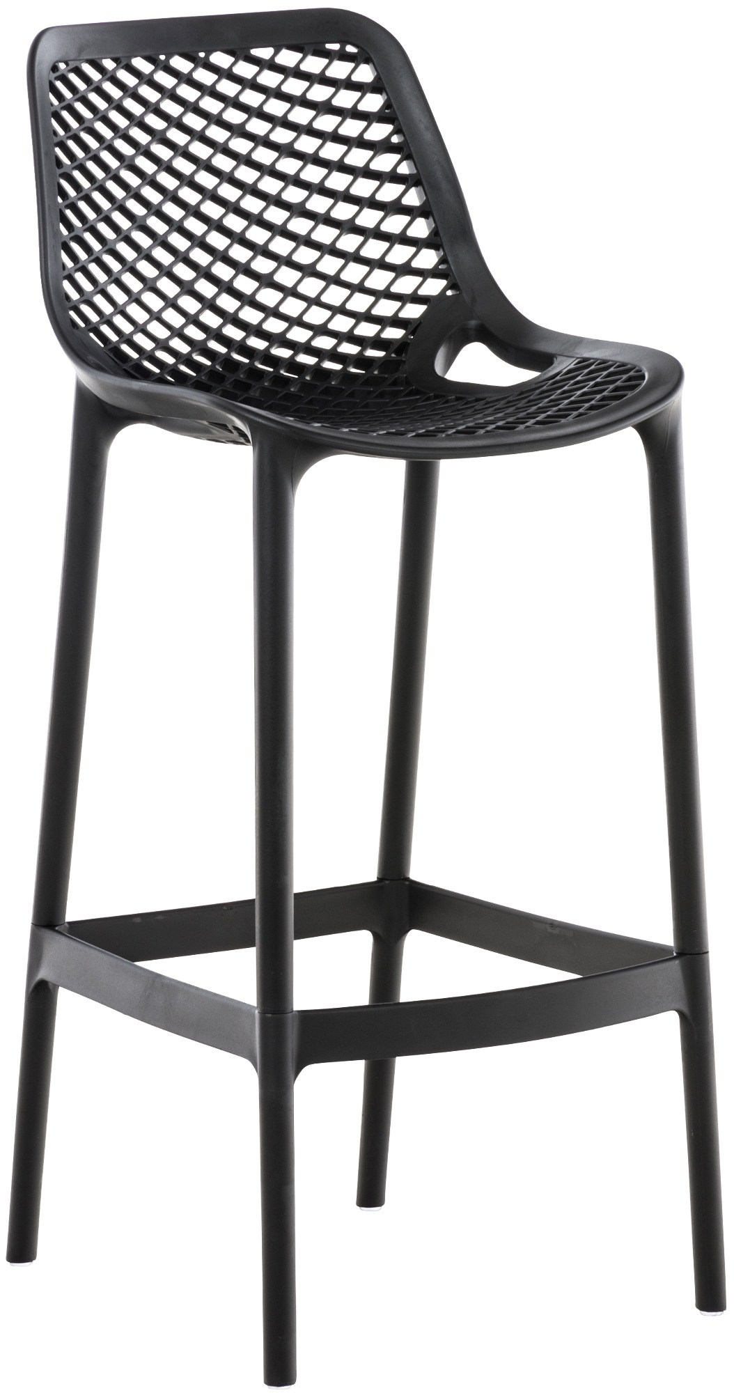 Tabouret de bar d'extérieur avec repose-pieds plastique Noir