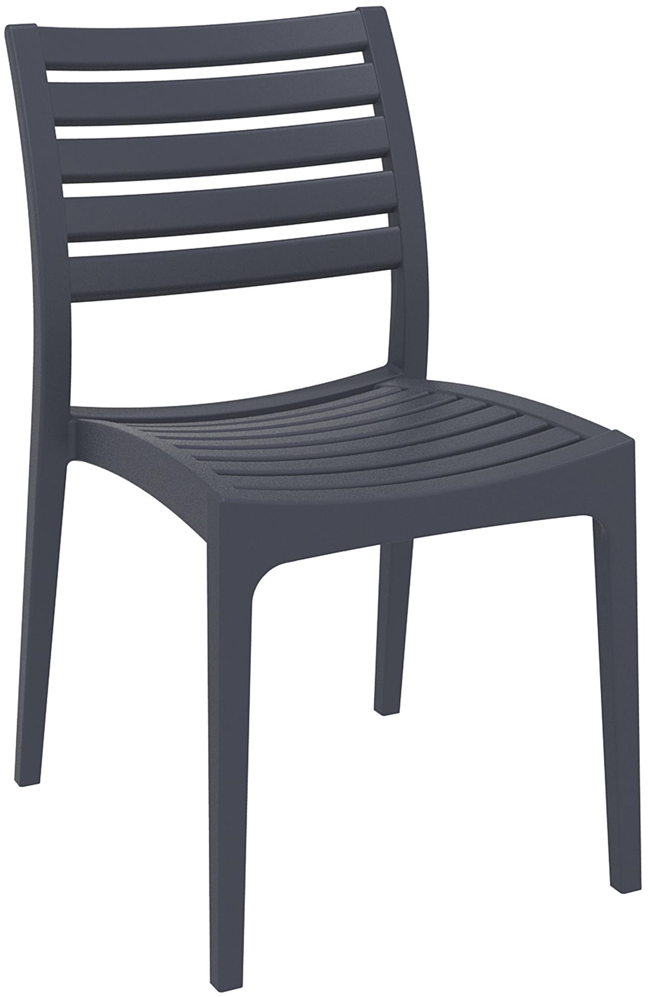 chaises de jardin empilable en plastique gris foncé