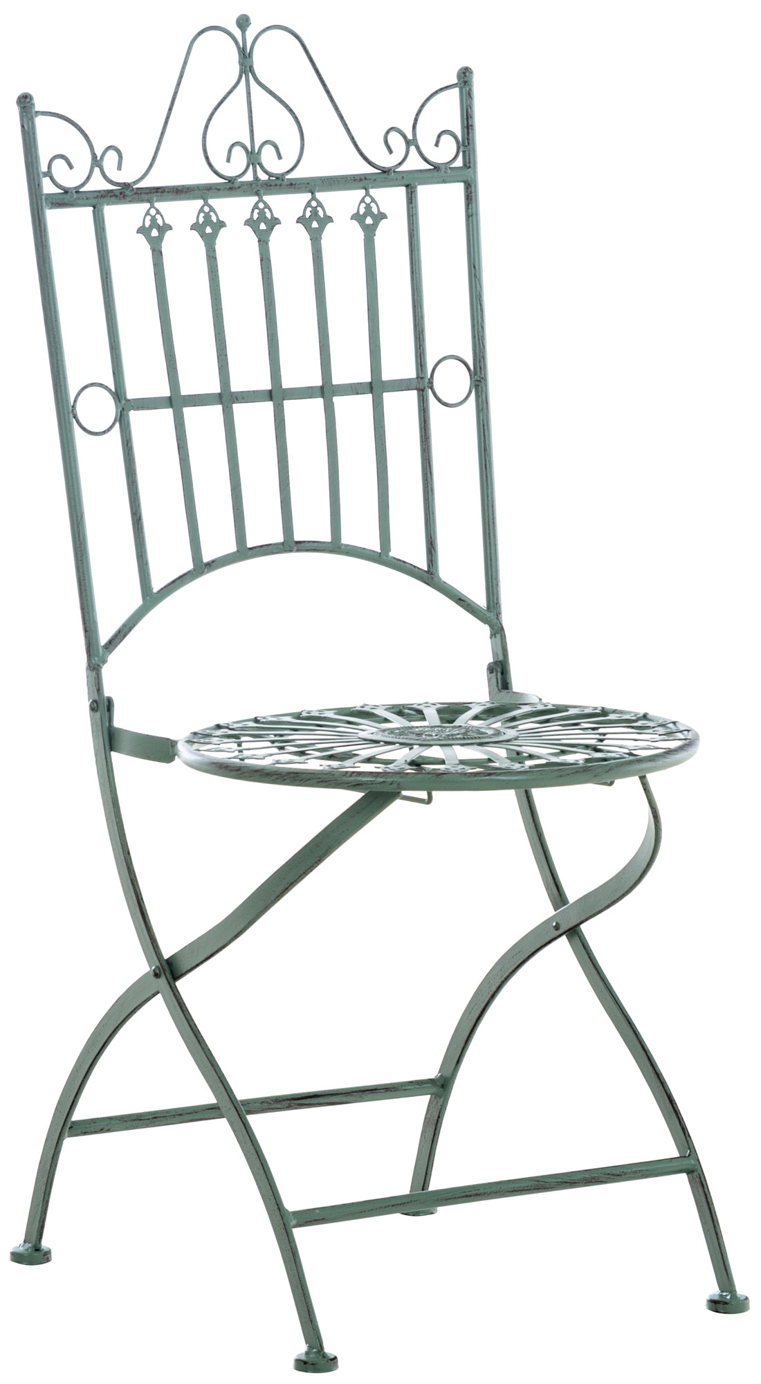 Chaise de gardin pliable en métal Vert antique