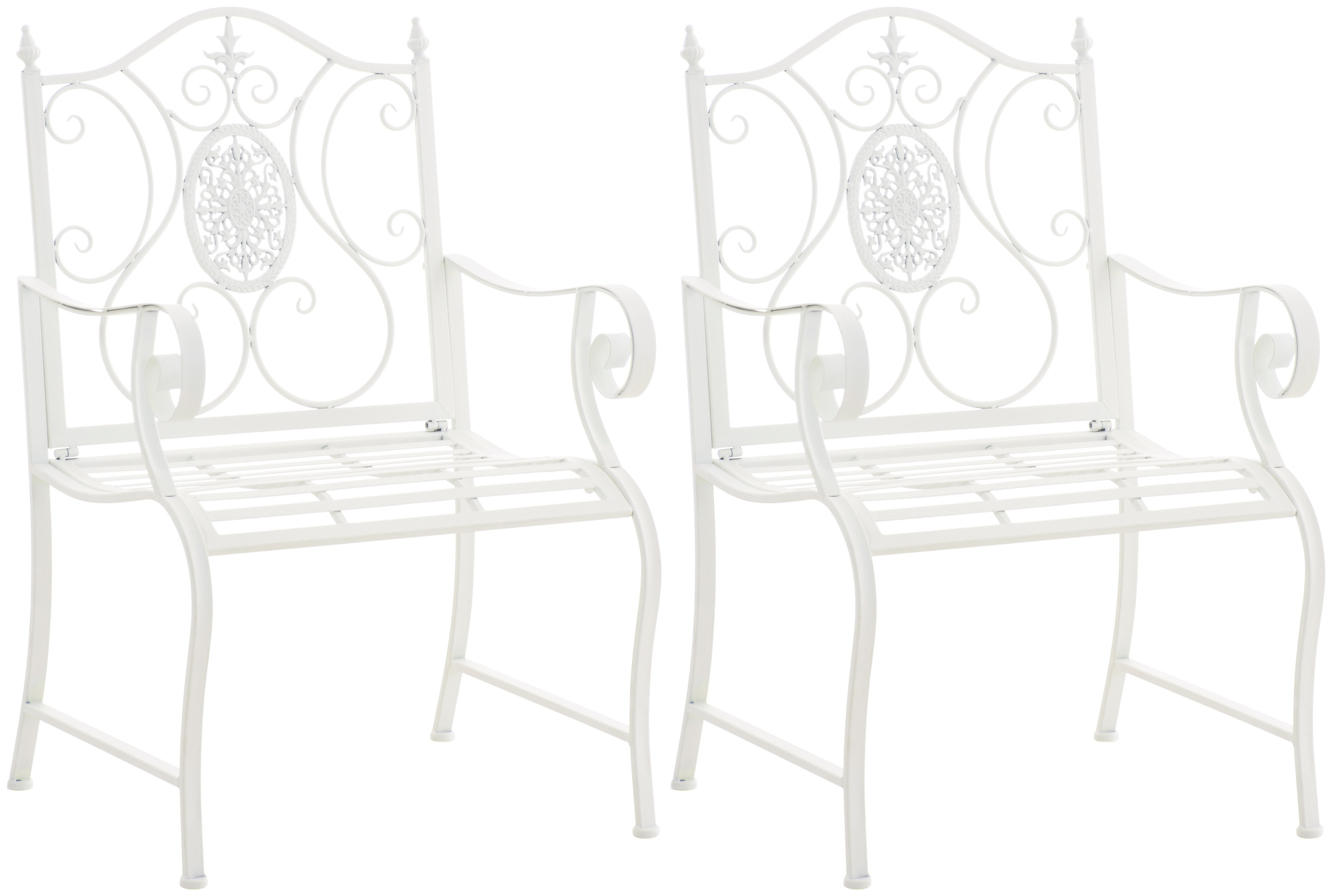 Lot 2 chaises de jardin en métal Blanc