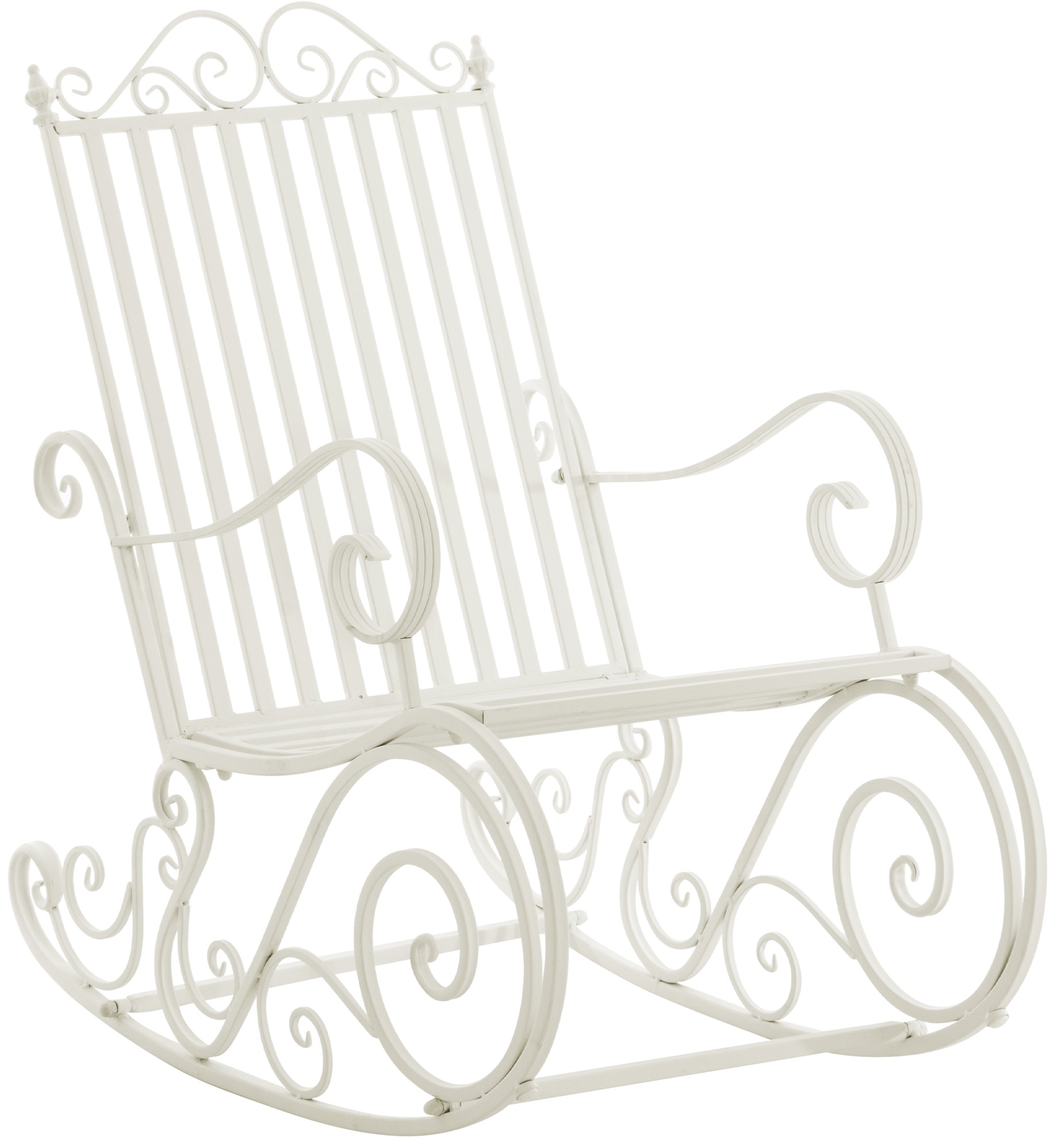 Chaise à bascule d'extérieur en métal Blanc