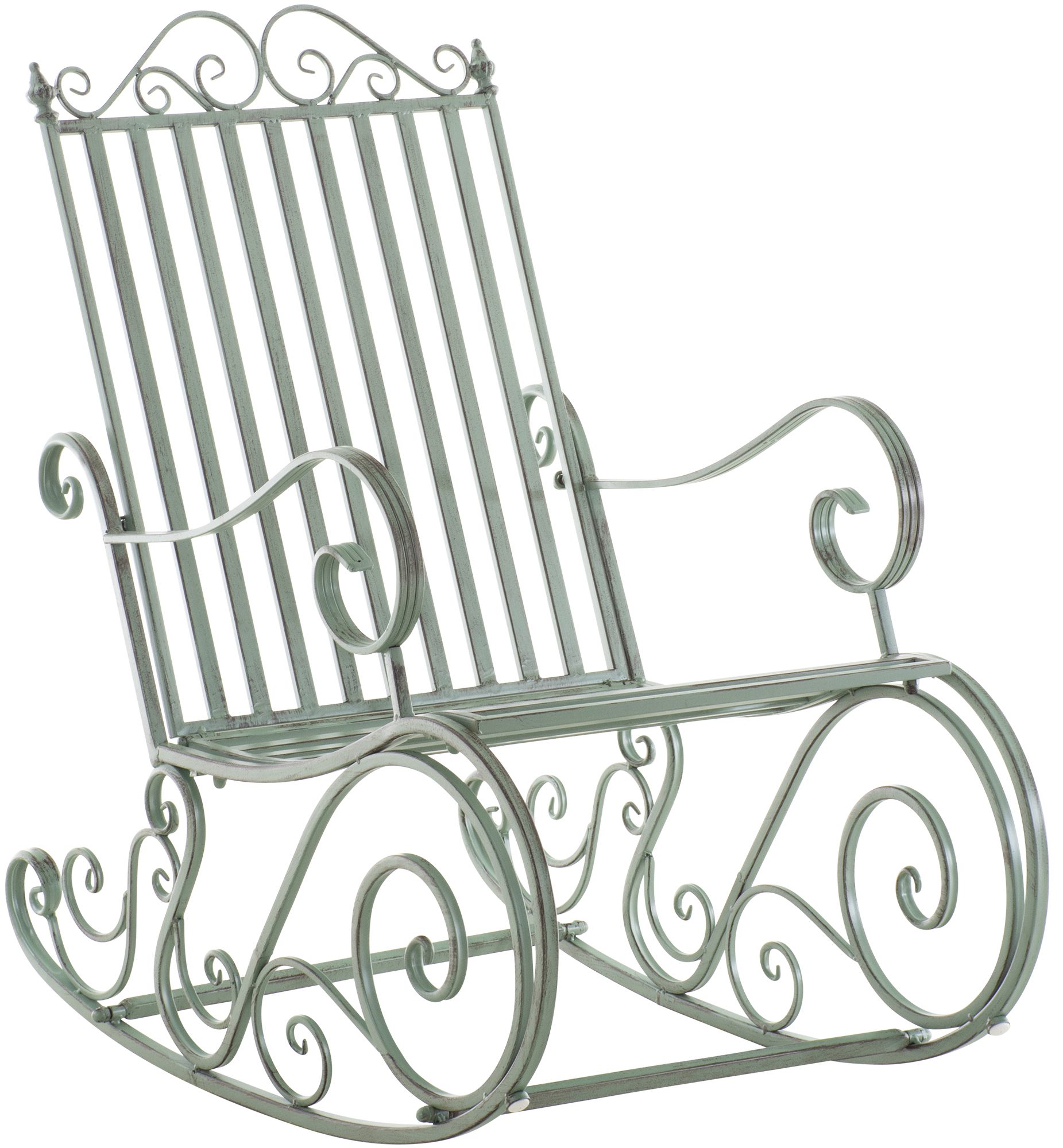 Chaise à bascule d'extérieur en métal Vert antique
