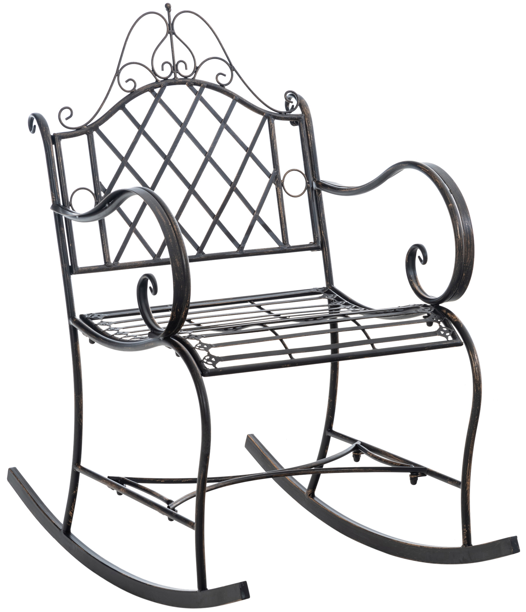 Chaise à bascule d'extérieur en métal Bronze