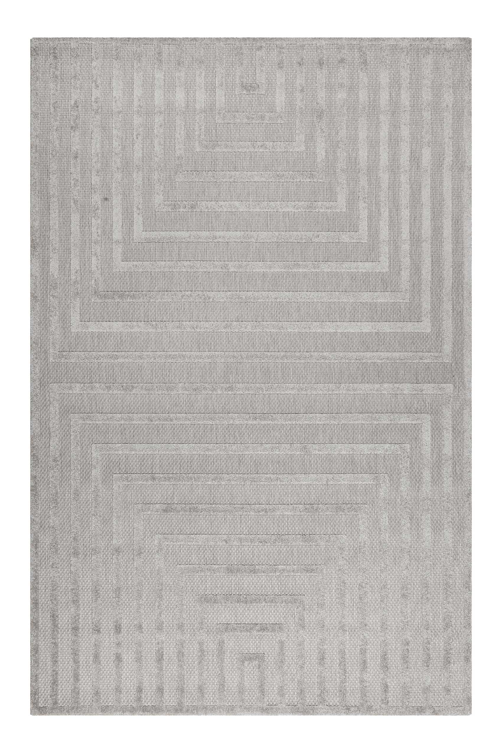 Tapis intérieur/extérieur graphique à relief gris 160x225