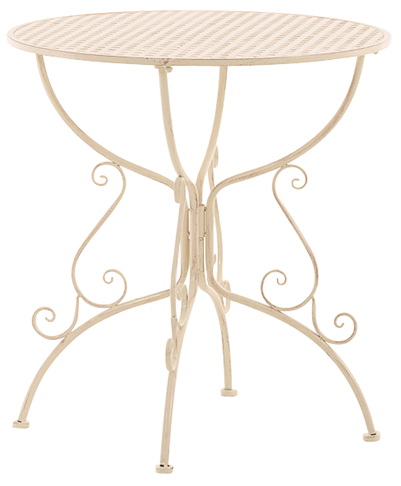 Table de jardin ronde en métal Crème antique