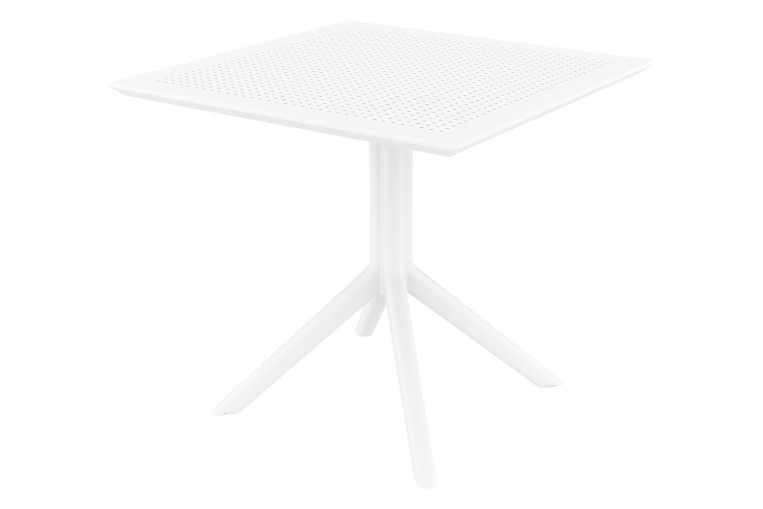 table de jardin carrée résistante en plastique blanc