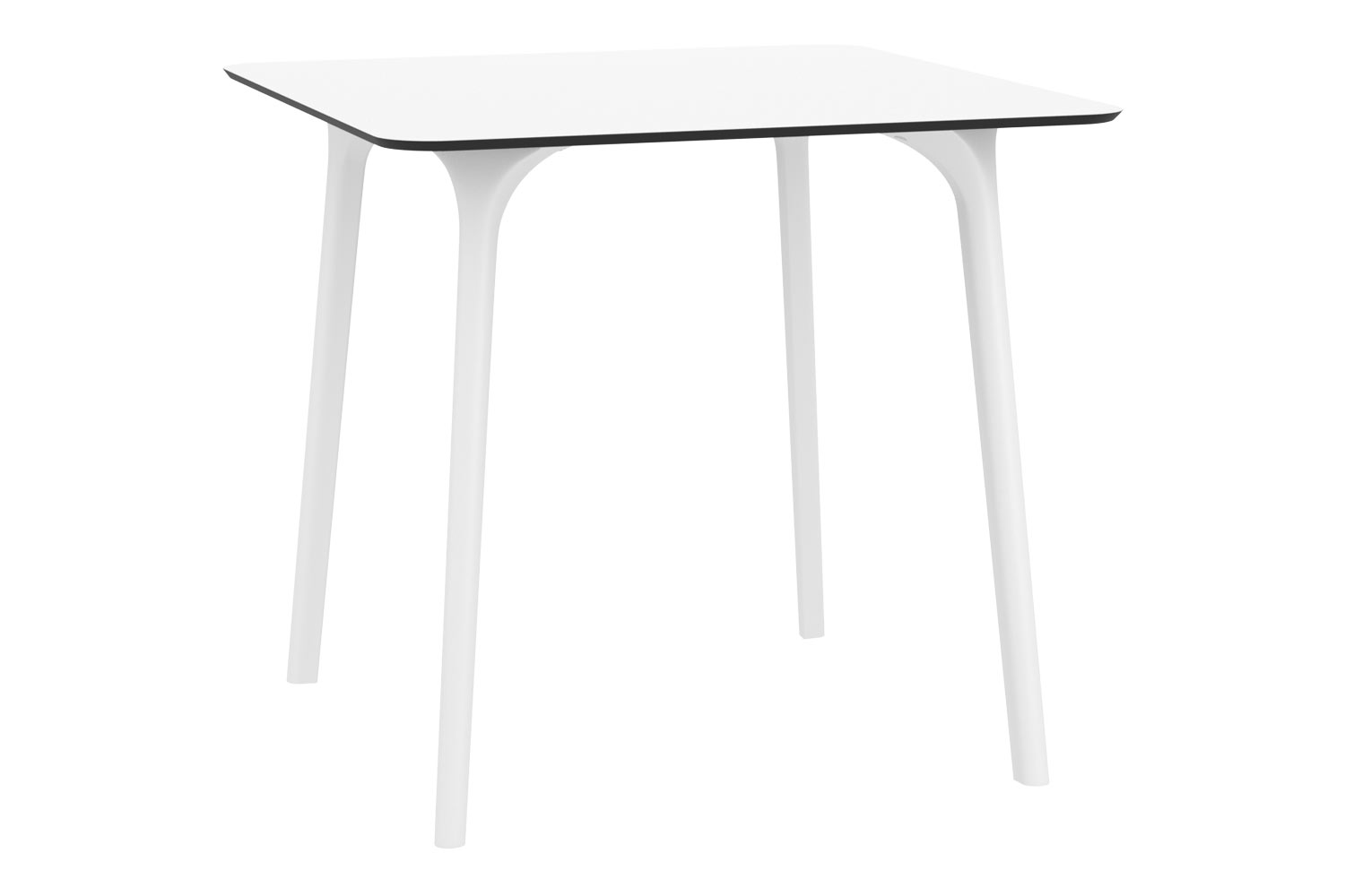 Table de jardin carrée résistante en bois Blanc