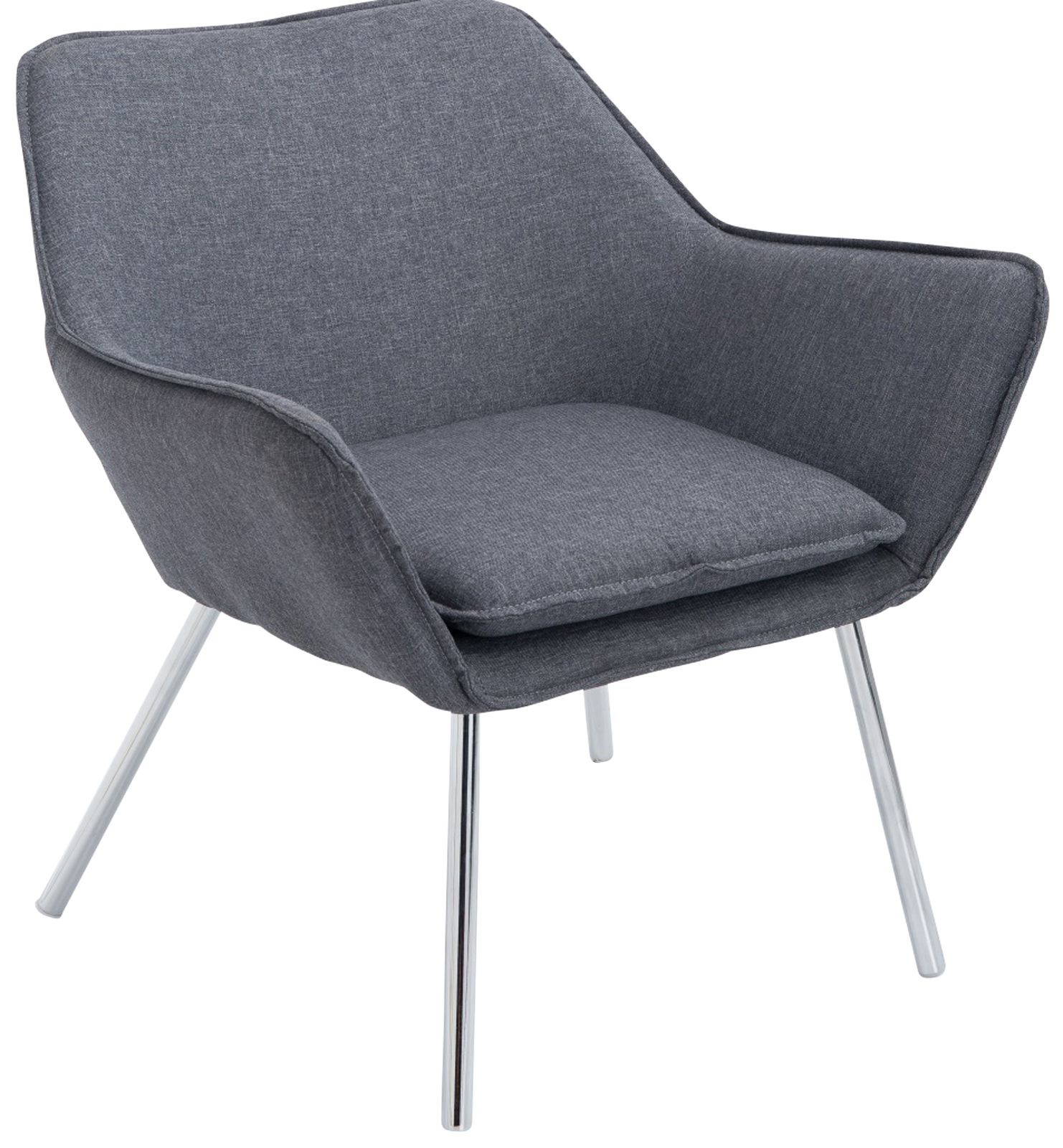 fauteuil lounge avec accoudoirs assise en tissu gris foncé