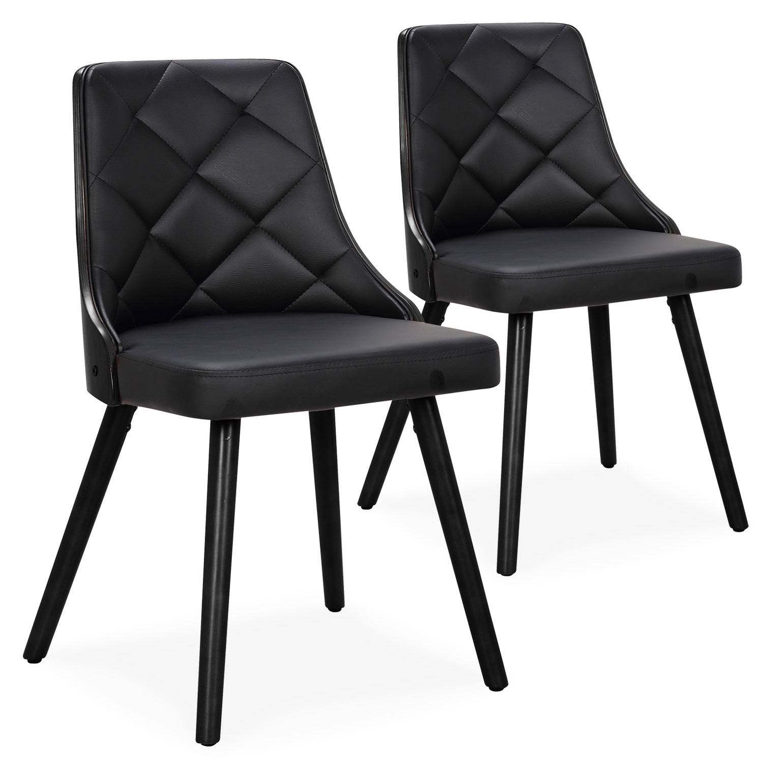 IDMarket - Lot de 6 chaises BONNIE noires pour salle à manger