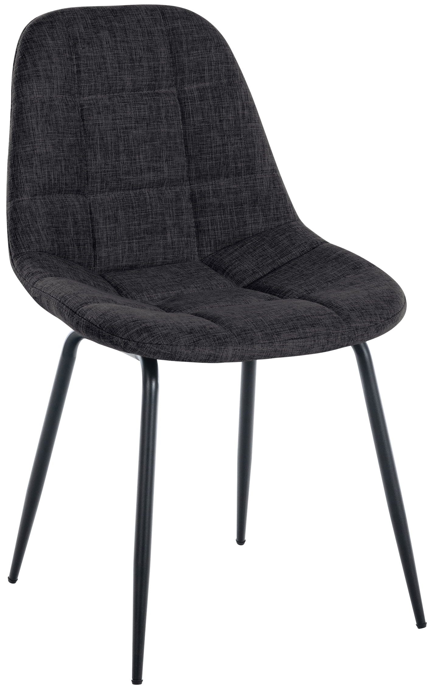 Chaise de salle à manger avec pieds métal assise en tissu Gris foncé