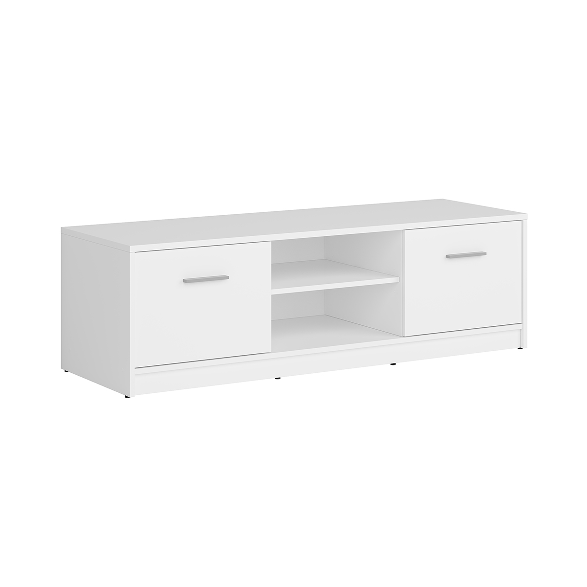 Meuble TV 2 portes stratifiés blanc
