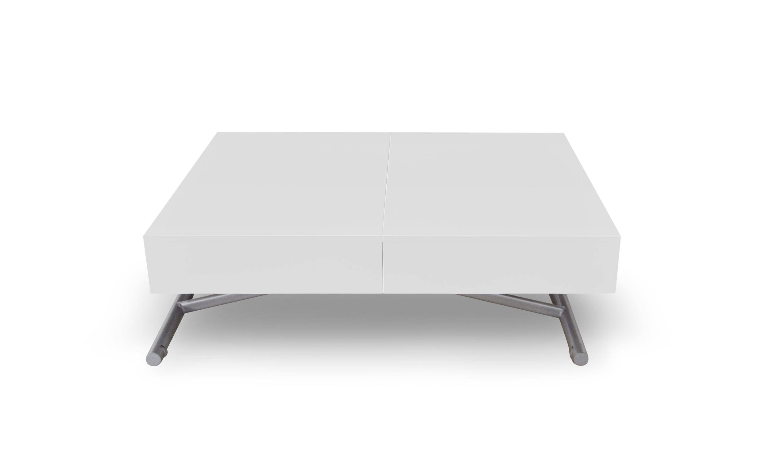 table basse relevable blanc laqué