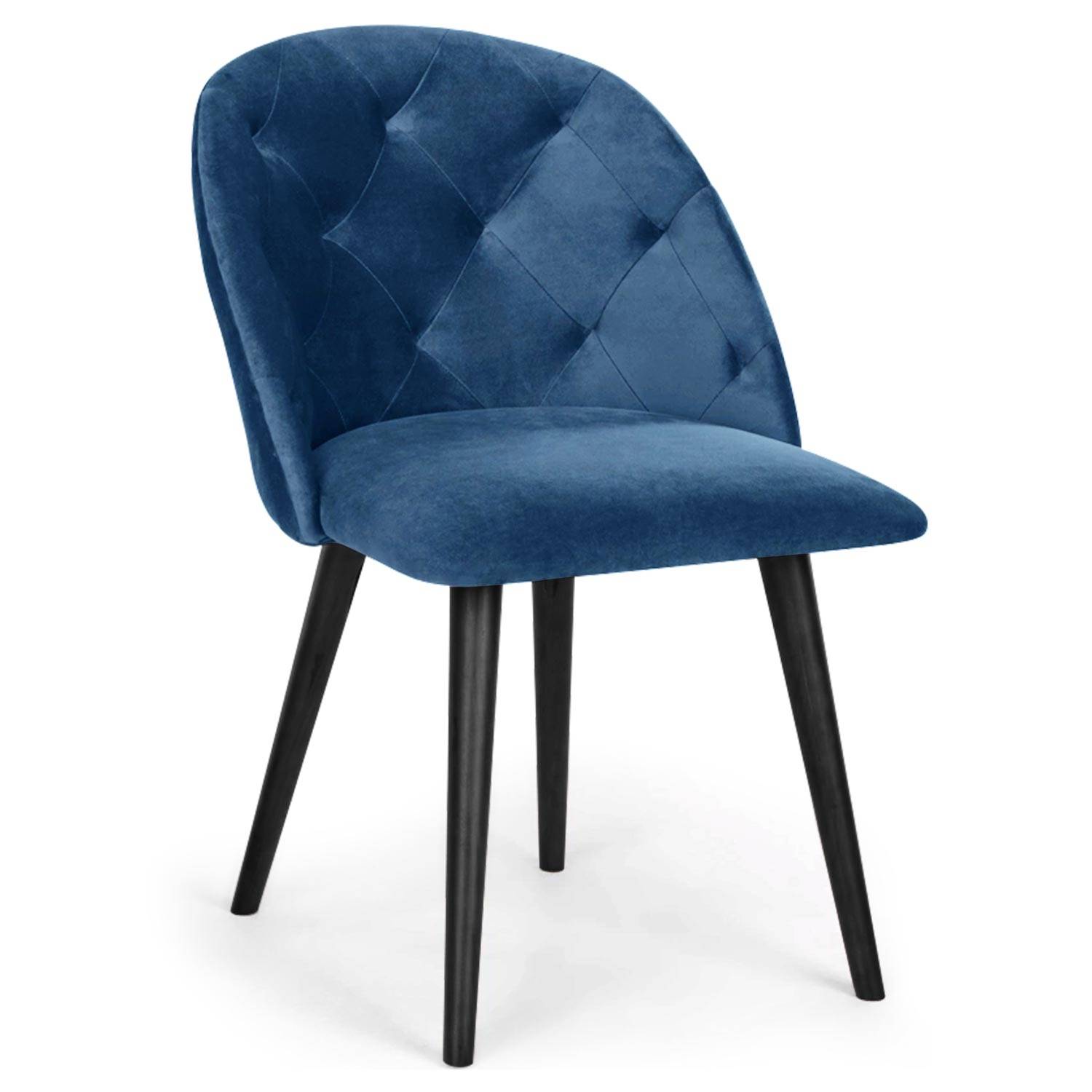 chaise velours bleu