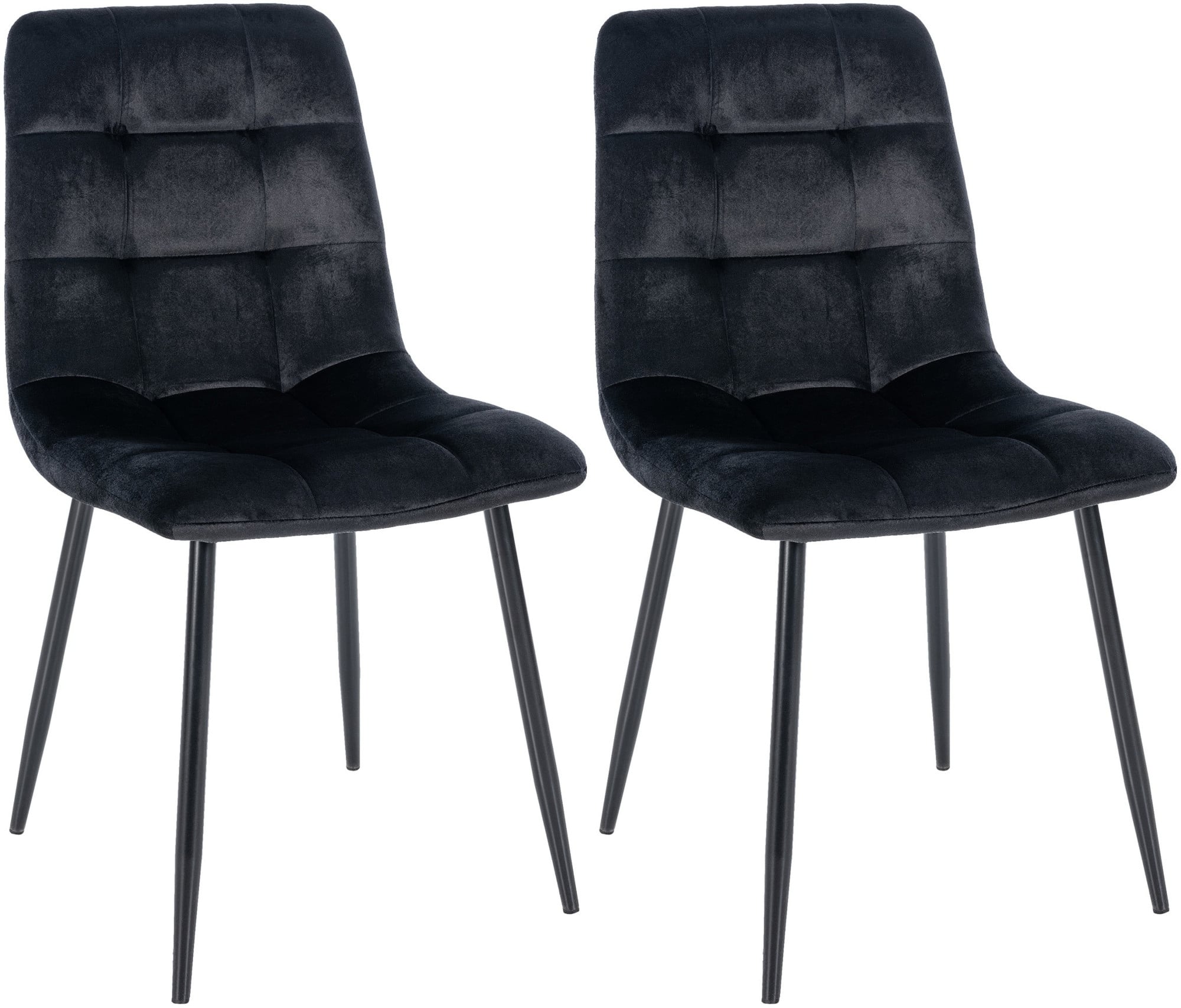 lot 2 chaises avec pieds en métal assise en velours noir