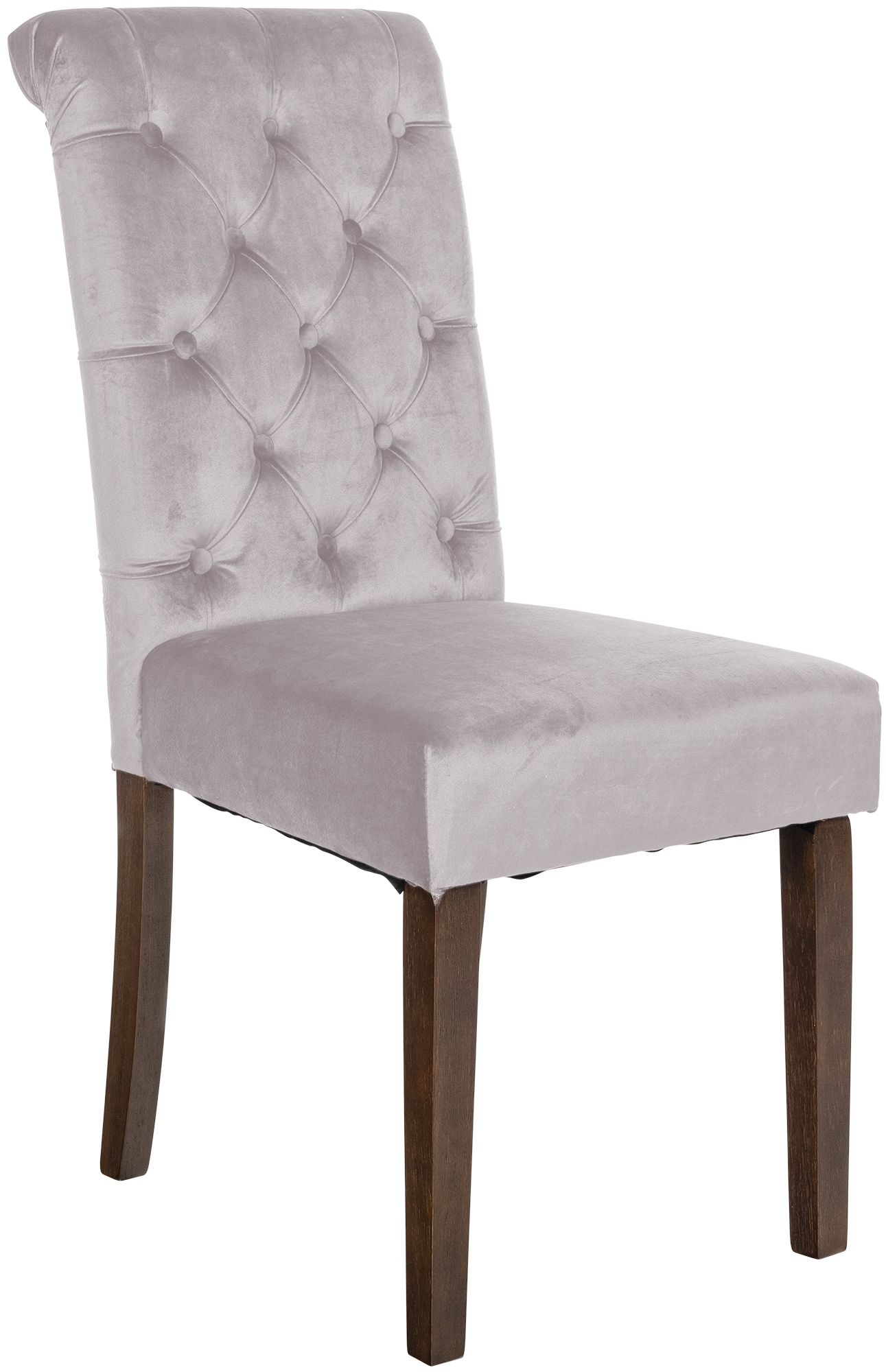 chaise salle à manger avec pieds en Bois et assise en velours Gris