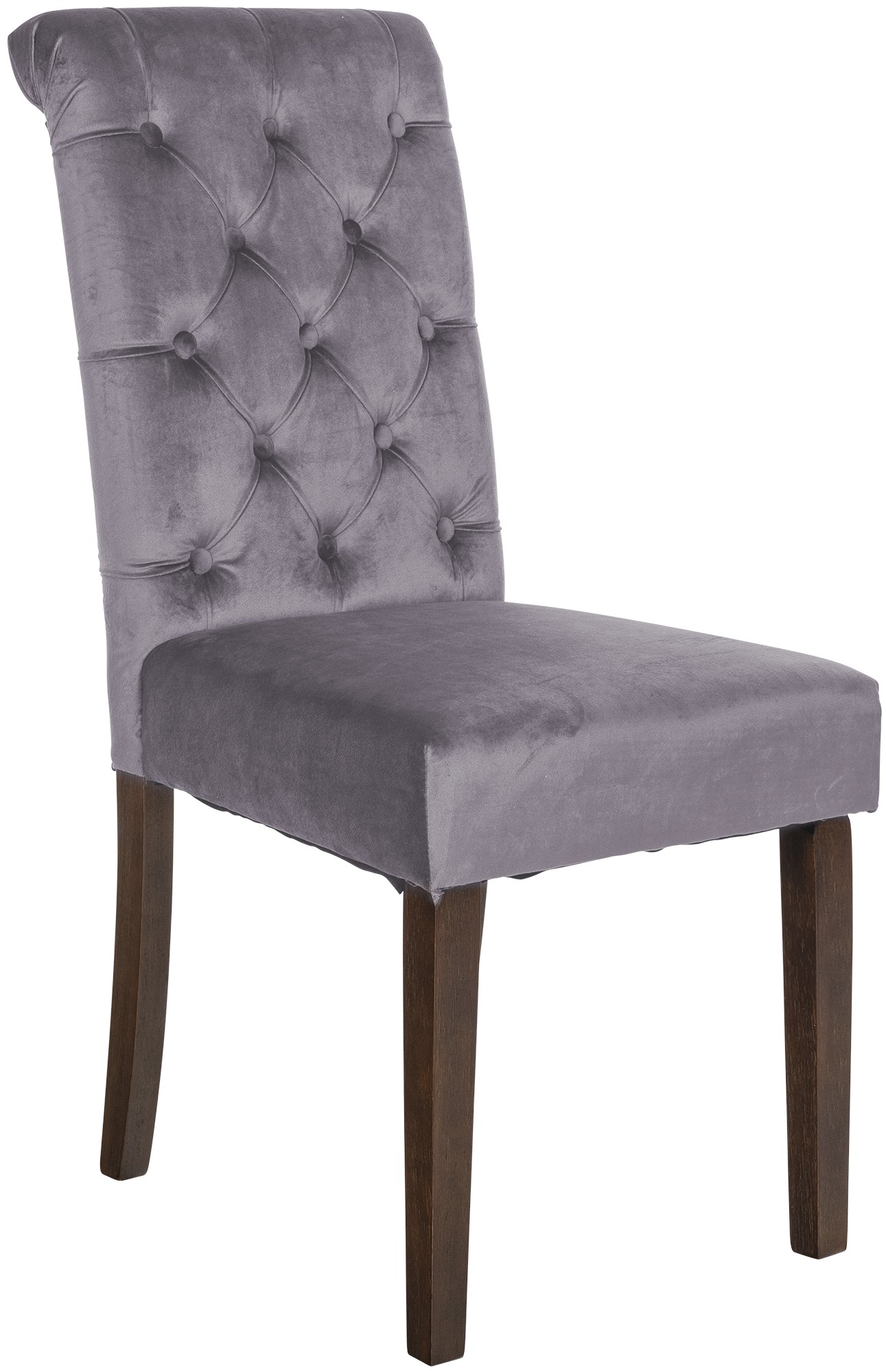 chaise salle à manger avec assise en velours Gris foncé