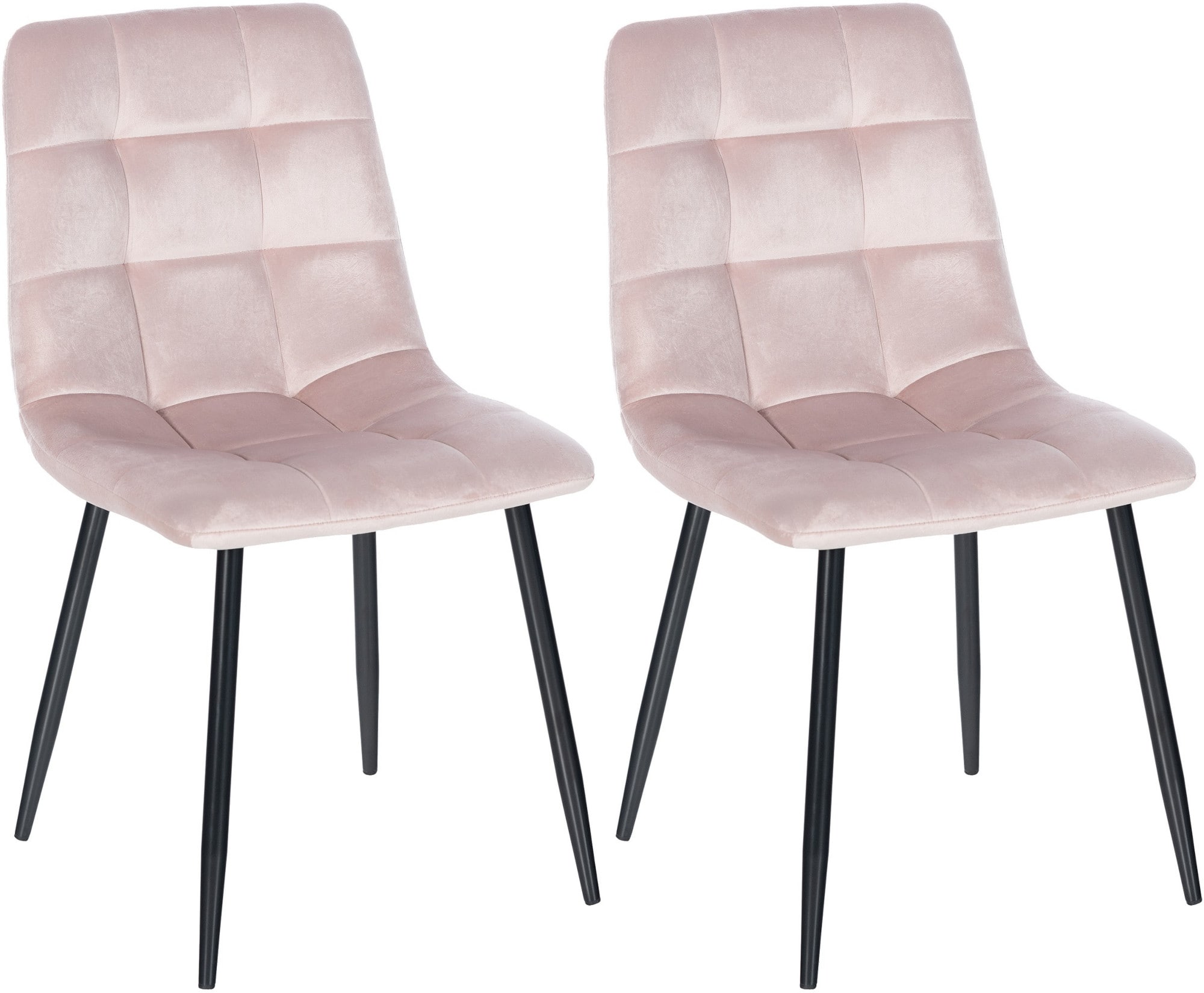 Lot de 2  chaise salle à manger et assise en velours Rose