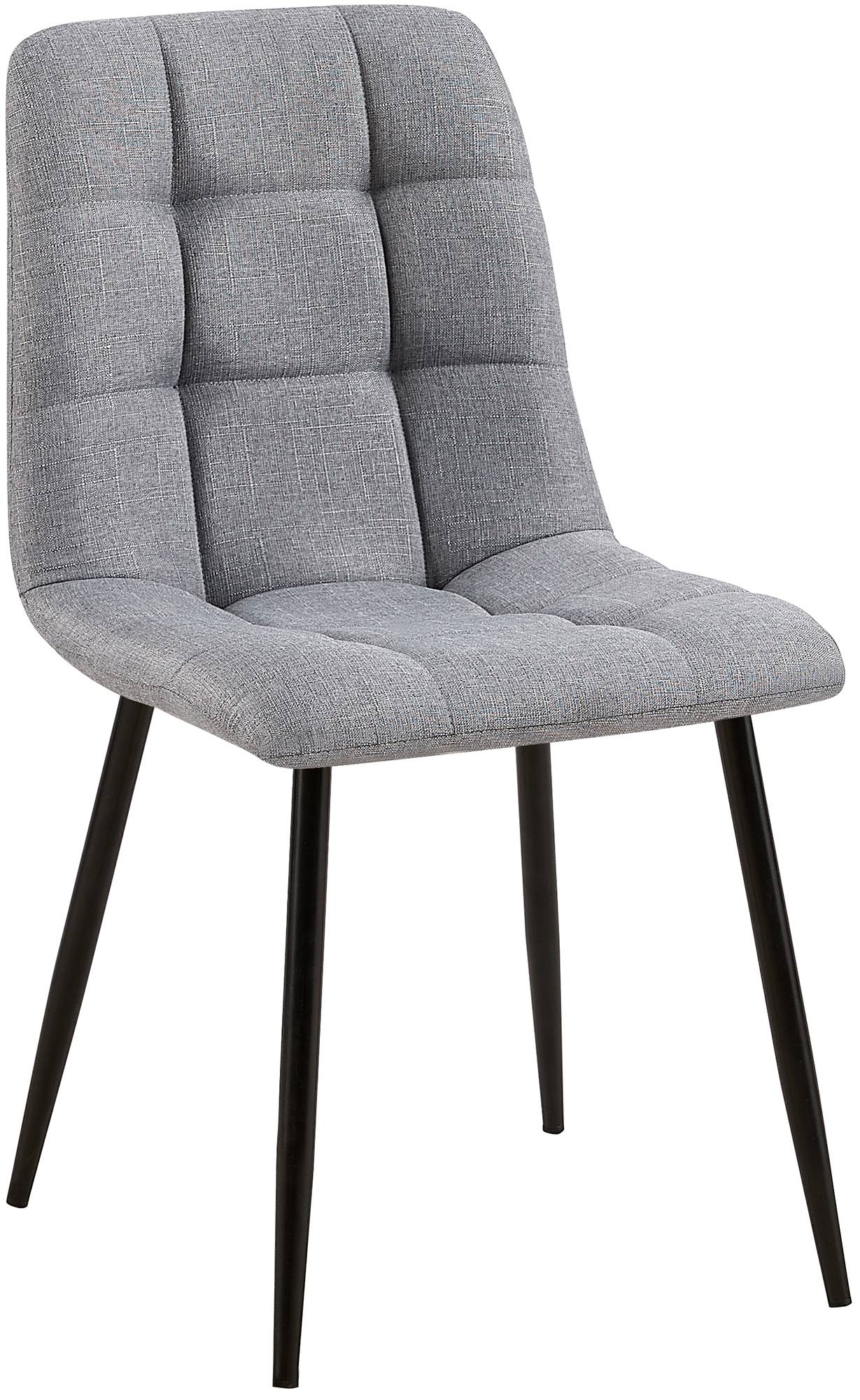 chaise salle à manger avec structure Métal et assise en tissu Gris