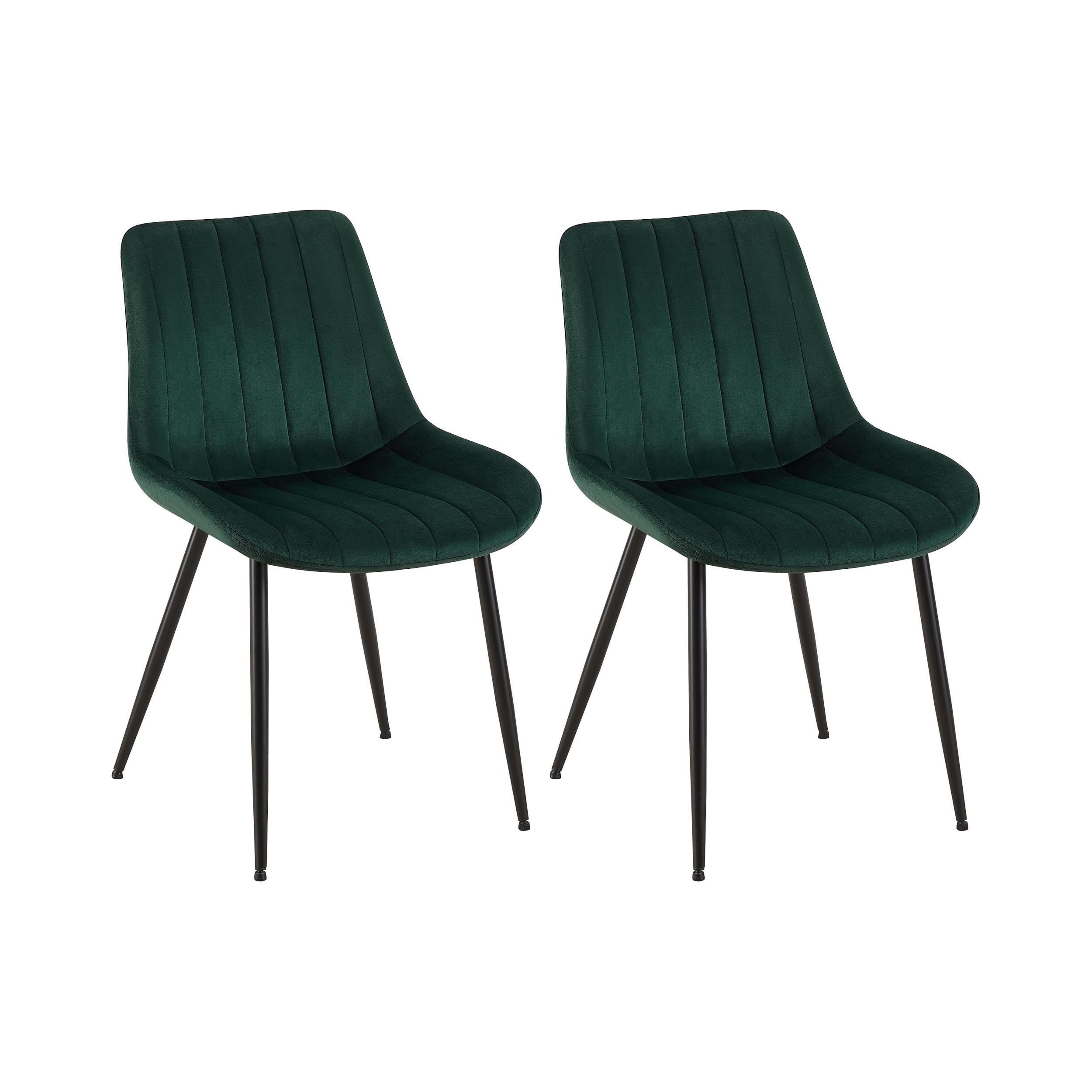 Lot de 2 chaise salle à manger et assise en velours Vert