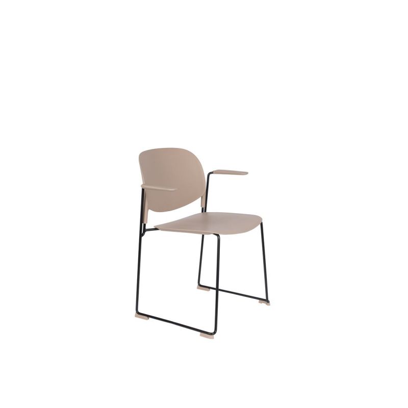 fauteuil design en polypropylène taupe