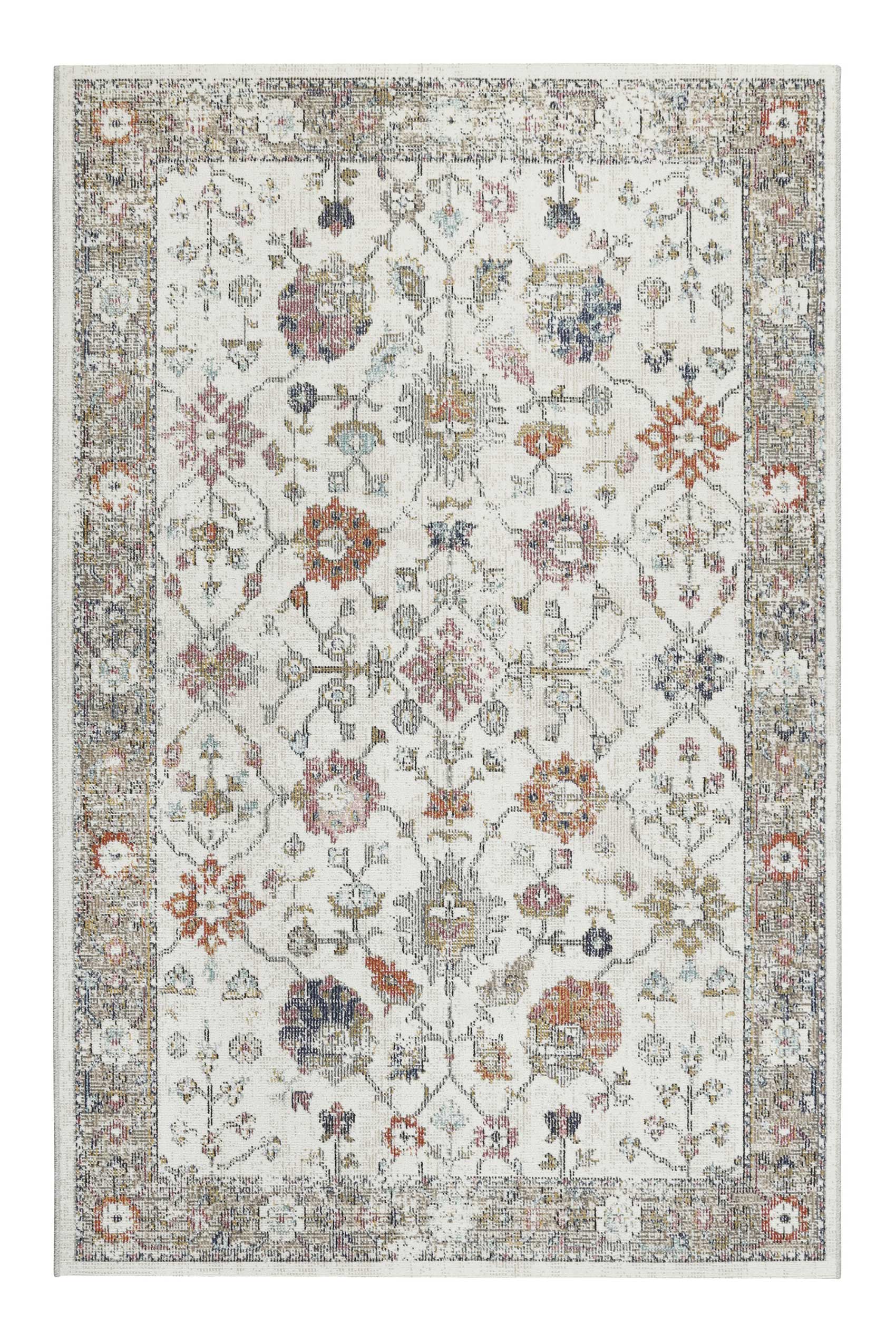Tapis intérieur/extérieur ras motif vintage multicolore 120x170