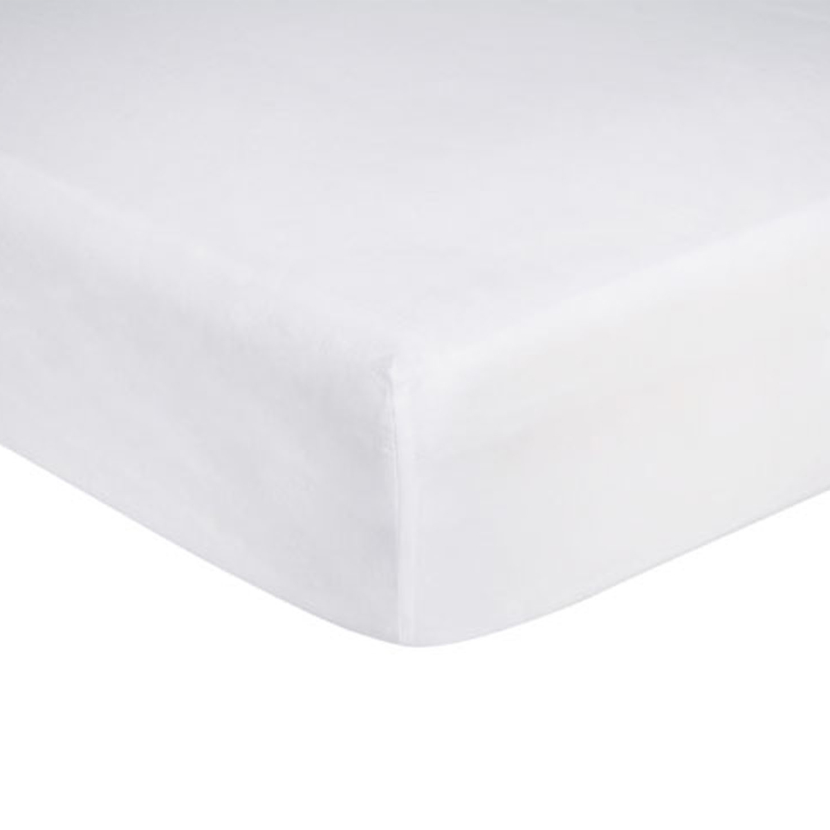 drap housse uni en coton blanc 160x200