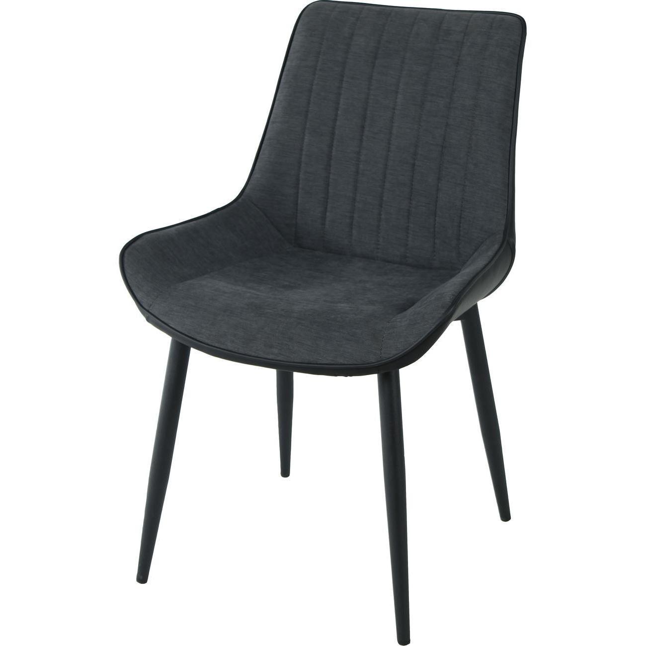 Lot de 4 – Chaise assise tissue and pu leather gris anthracite pieds m