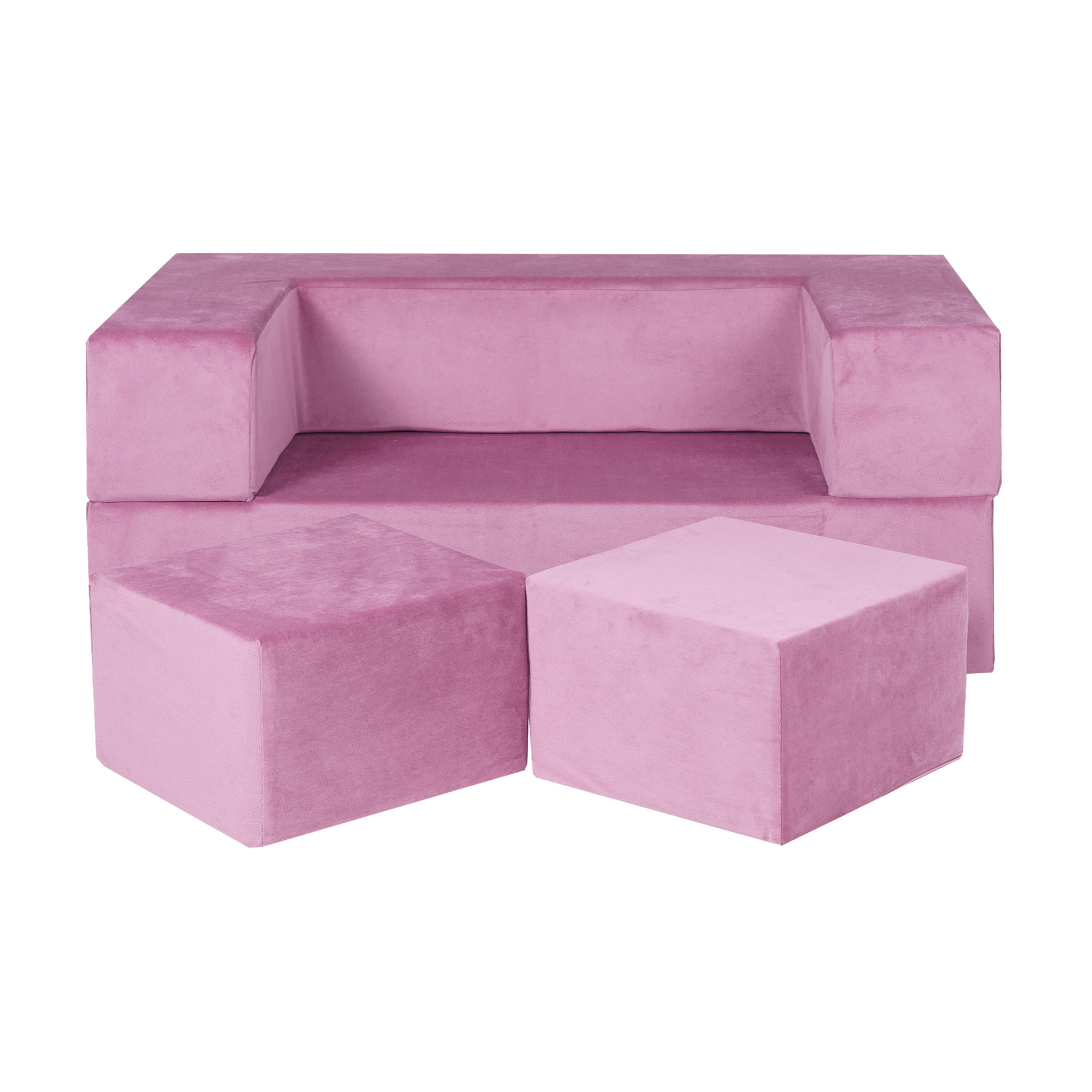 Canapé droit Rose Velours Pas cher Design Confort