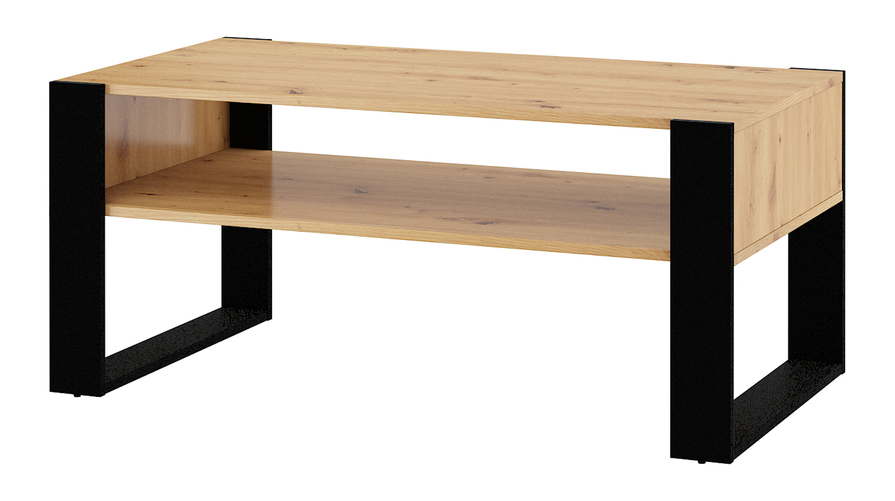Table basse 110 cm stratifiés beige et noir