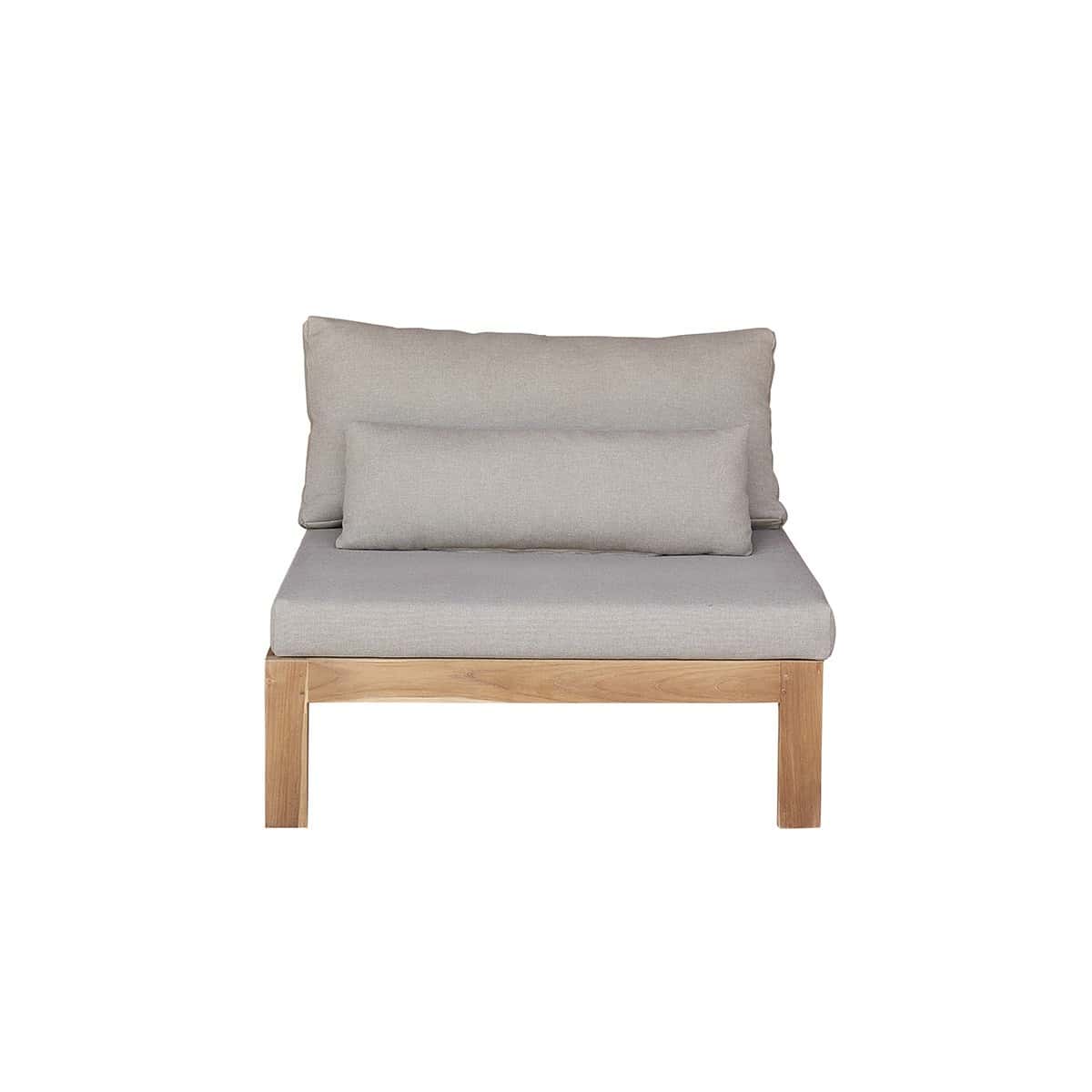 Fauteuil de jardin en teck massif taupe