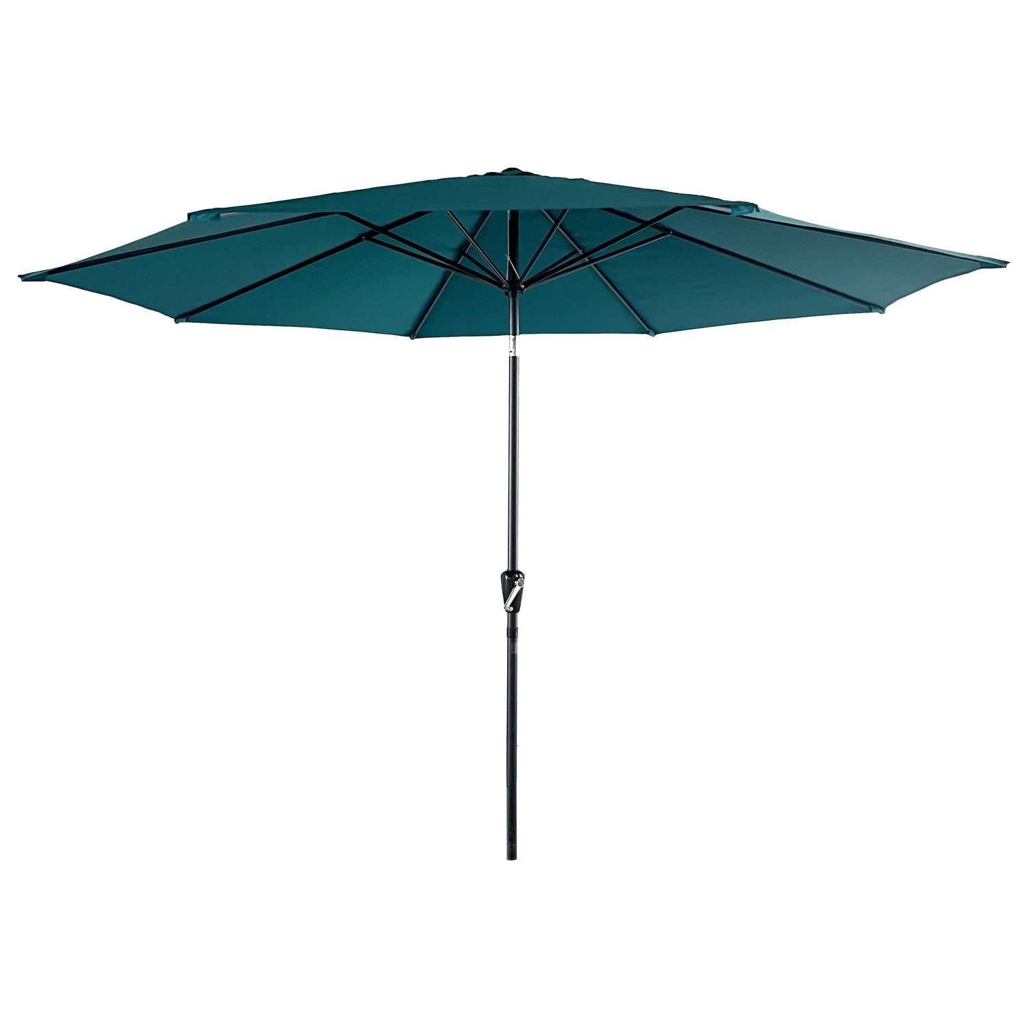 Parasol droit rond 3,30m en aluminium et toile bleu