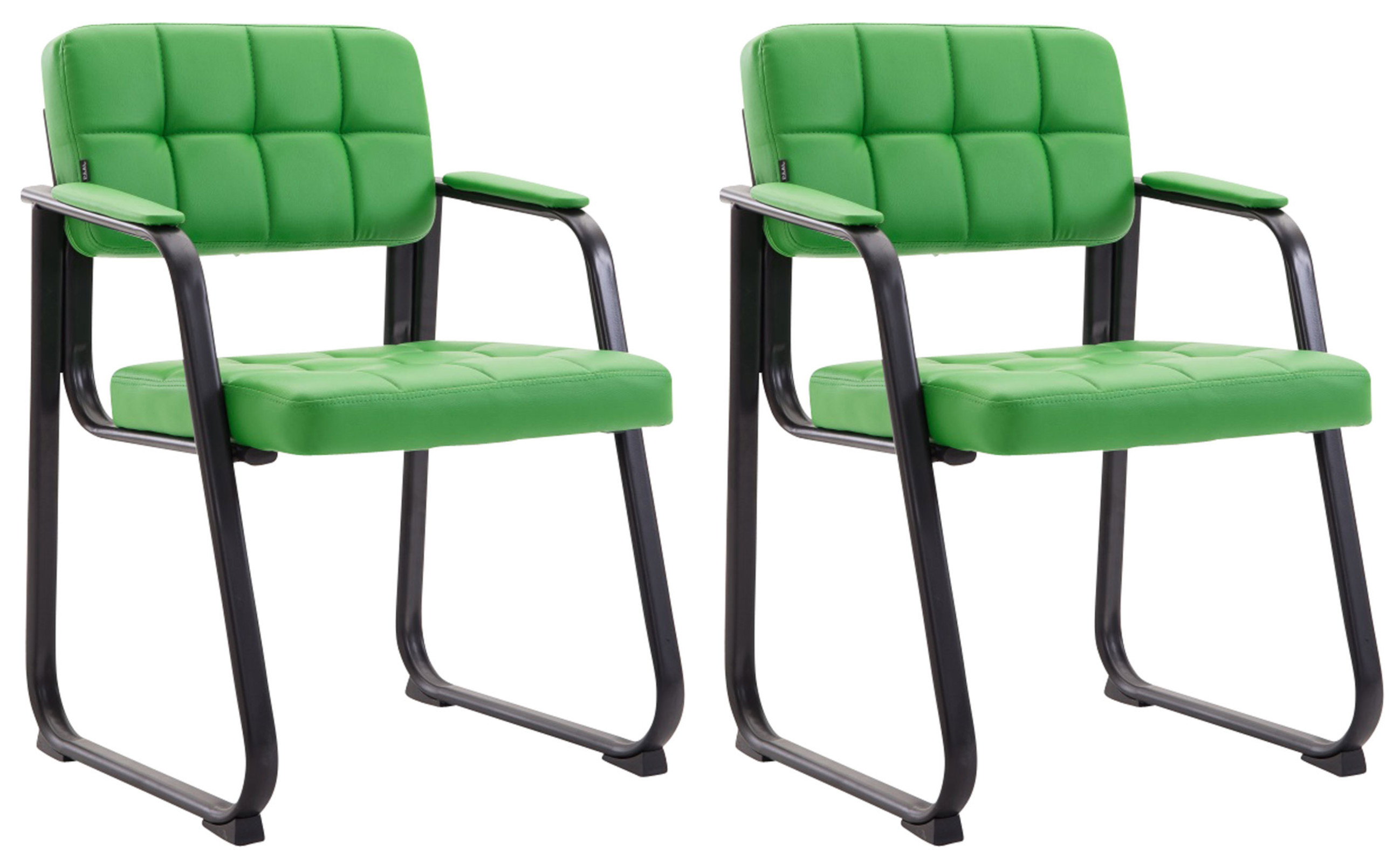 lot de 2 chaise salle à manger avec accoudoirs en similicuir vert