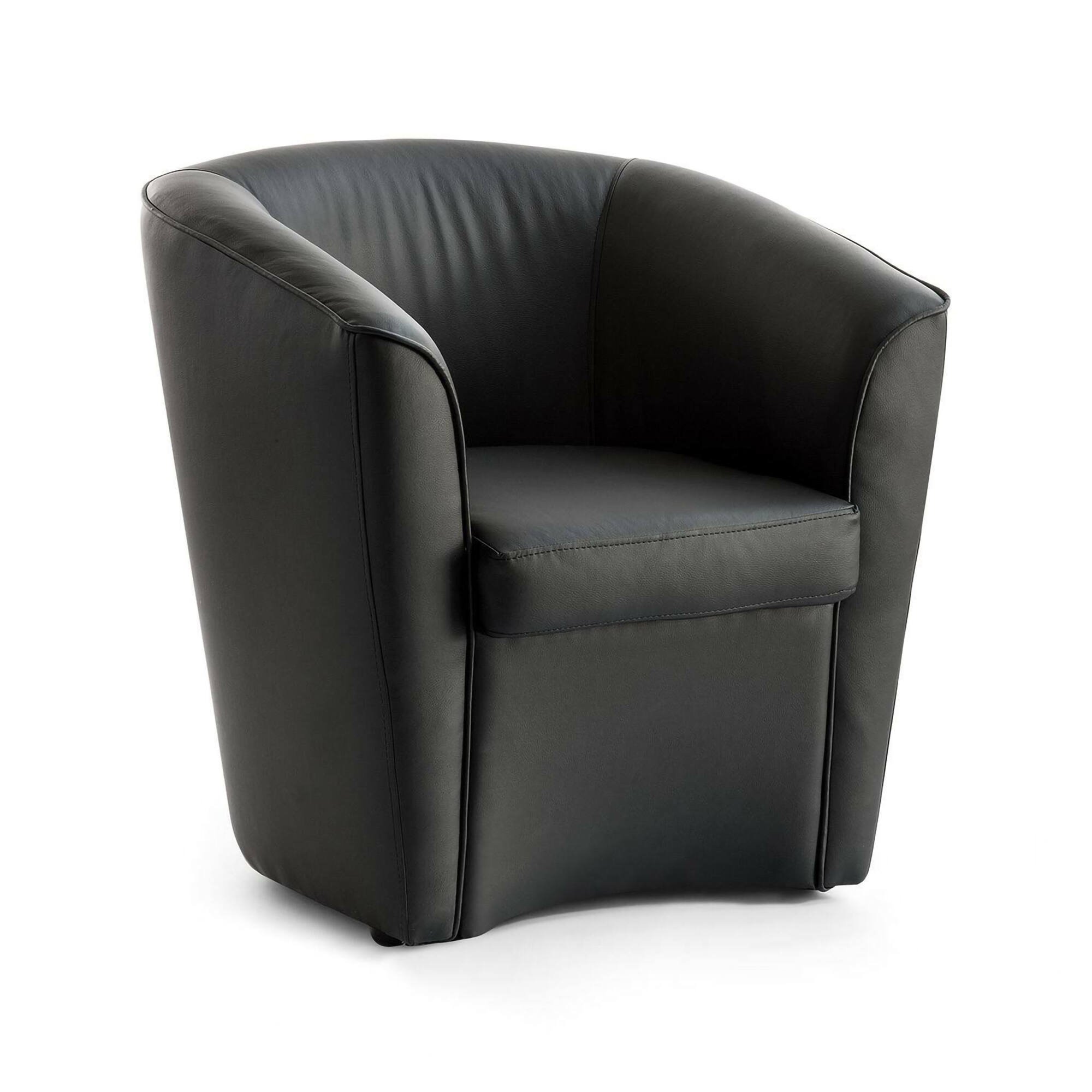 Fauteuil en similcuir noir 60×70 cm