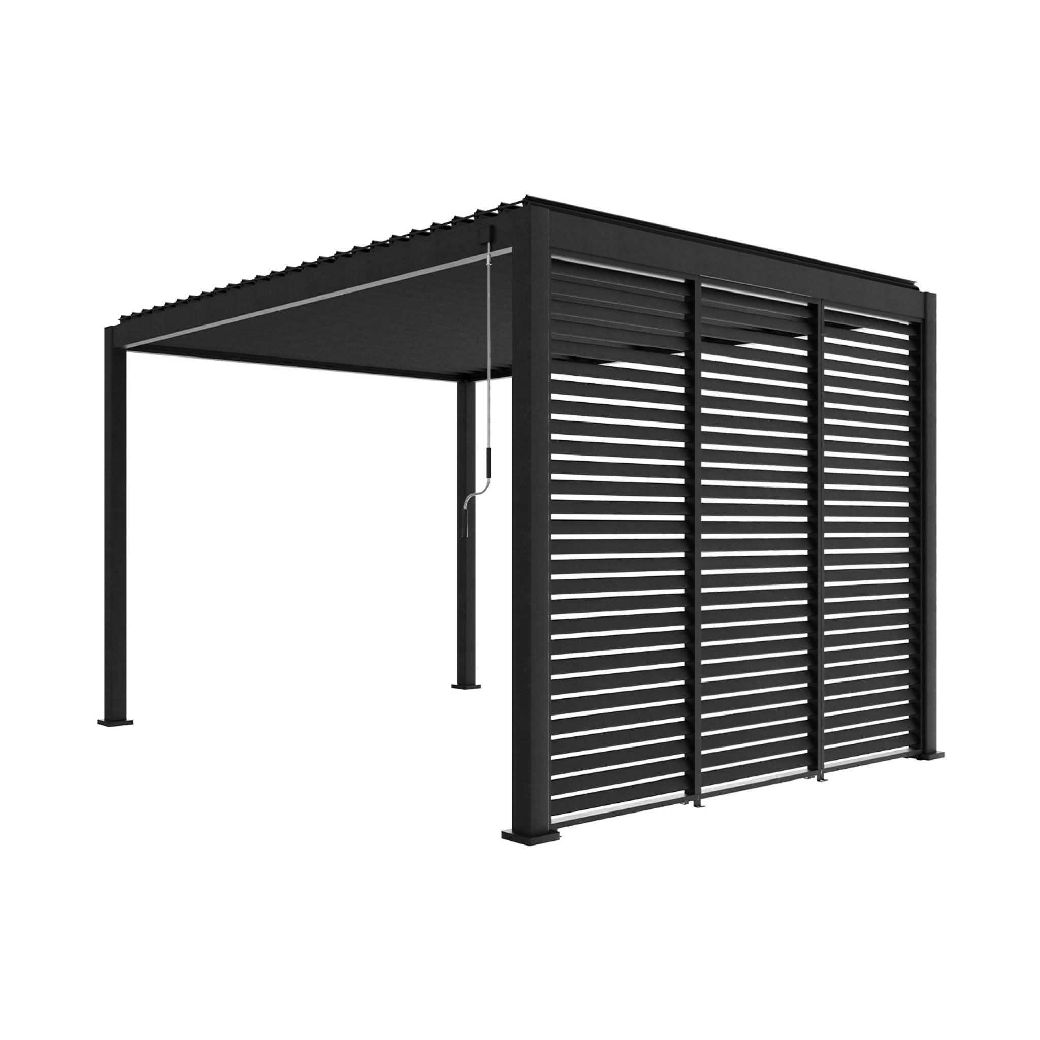 Pergola bioclimatique triomphe 3x4 + 3 persiennes 100cm