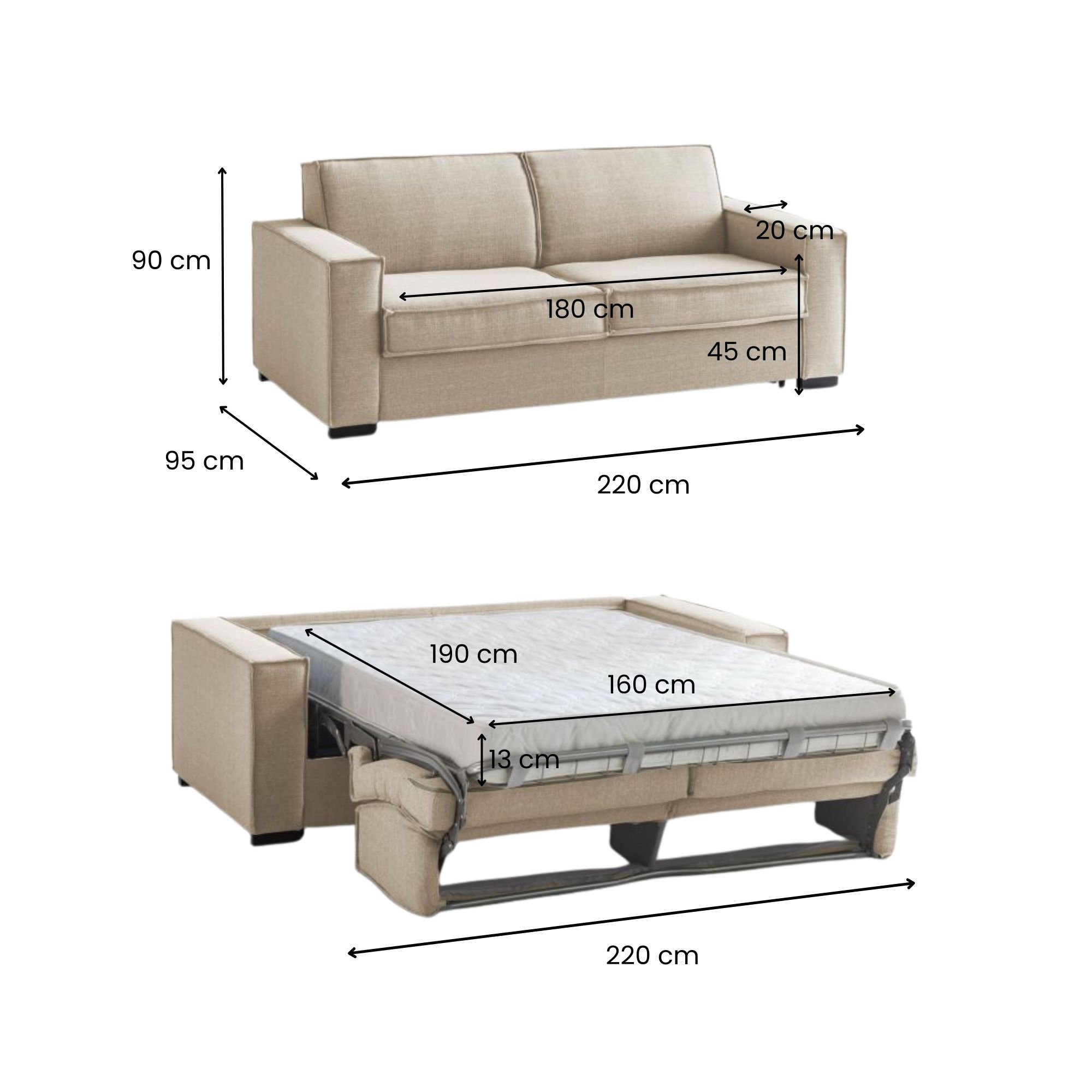 asteroide - Canapé convertible Beige - Vue supplémentaire 2