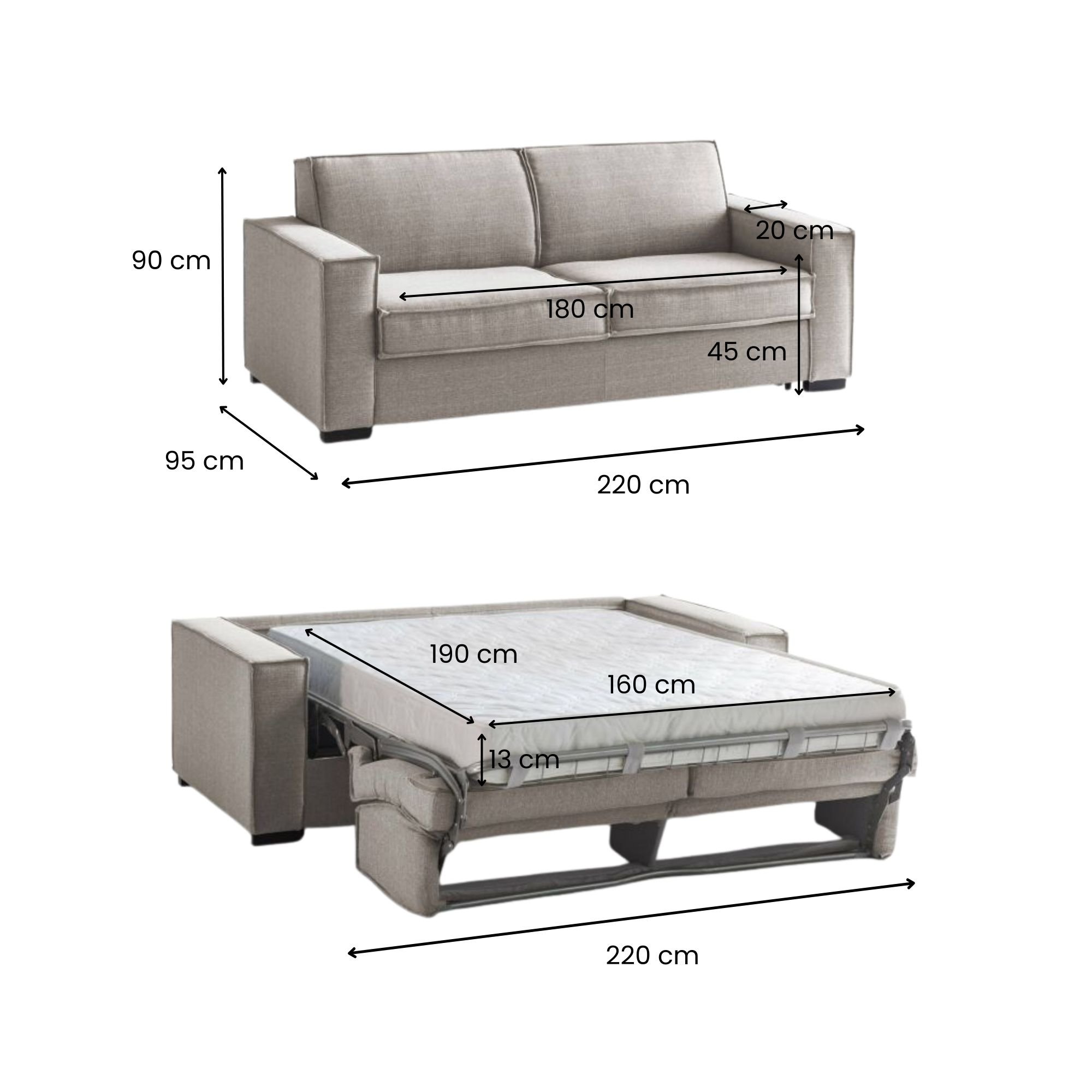 asteroide - Canapé convertible beige - Vue supplémentaire 2