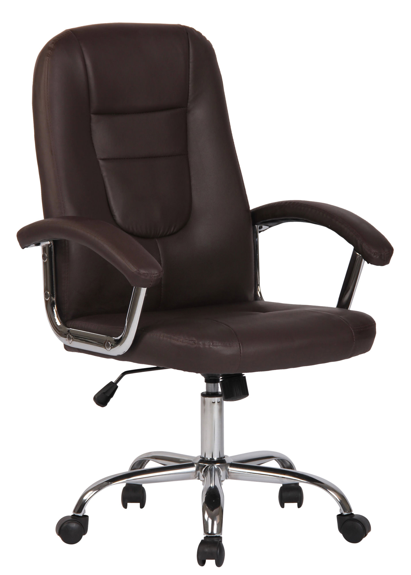 chaise de bureau réglable pivotant en similicuir marron
