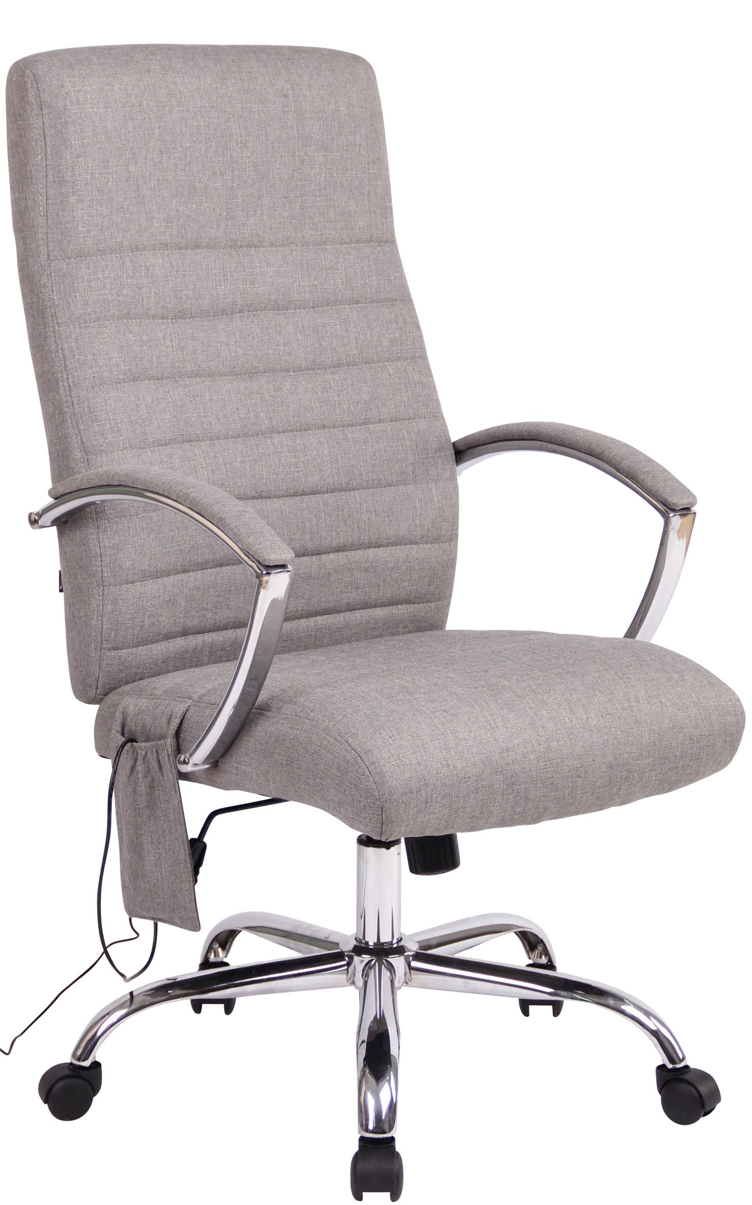 chaise de bureau massant et réglable en tissu gris
