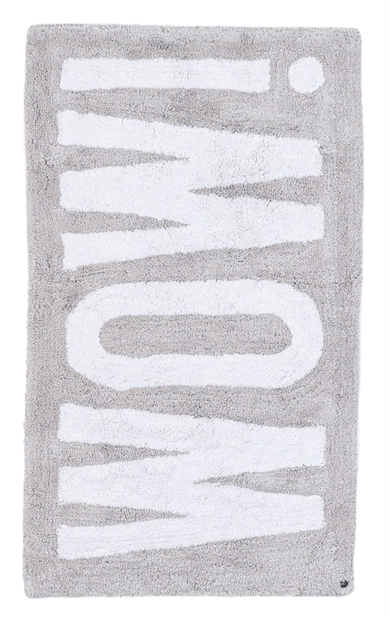 tapis de bain en coton tufté à la main - argent 70x120 cm