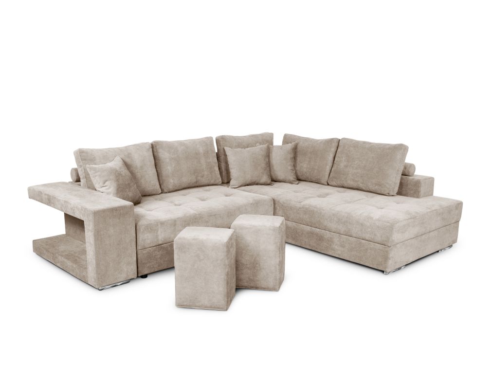 Canapé d'angle 4 places Beige Moderne Confort Promotion