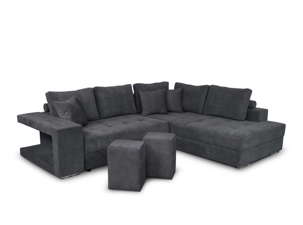 Canapé d'angle 4 places Gris Moderne Confort Promotion