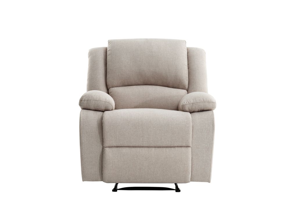 fauteuil relaxation manuel leo en tissu - beige