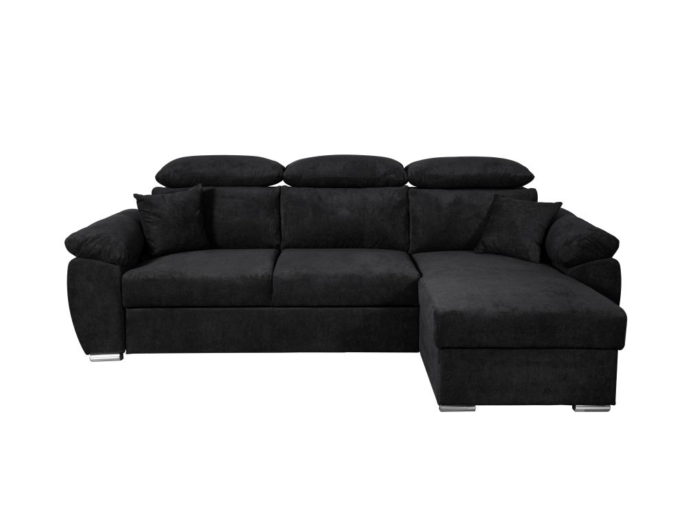 Canapé d'angle 2 places Noir Tissu Confort Promotion