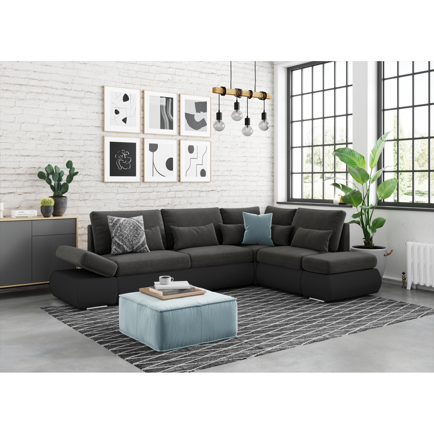 sevara - Canapé relax convertible Gris