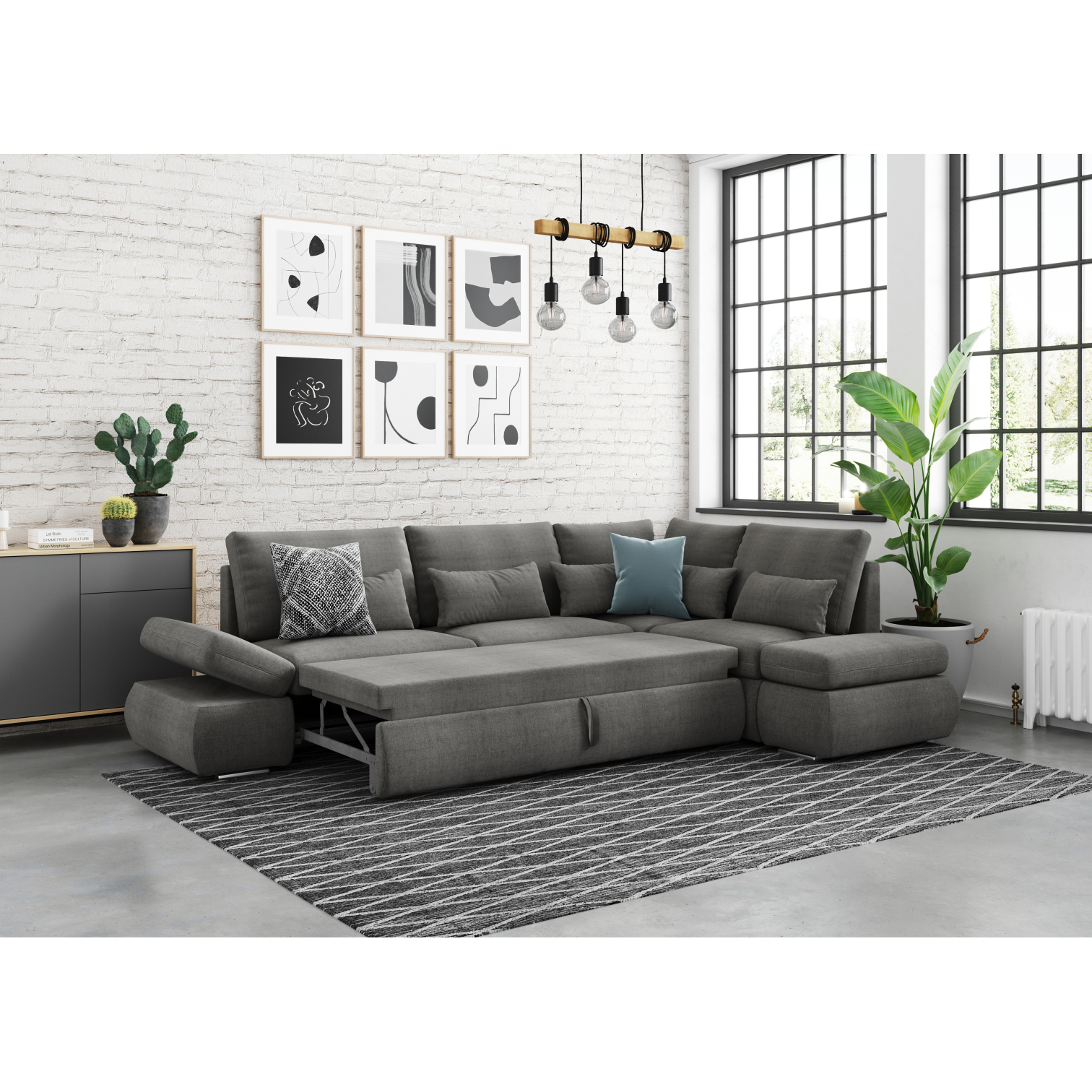 sebastian - Canapé relax convertible Gris - Vue supplémentaire 2