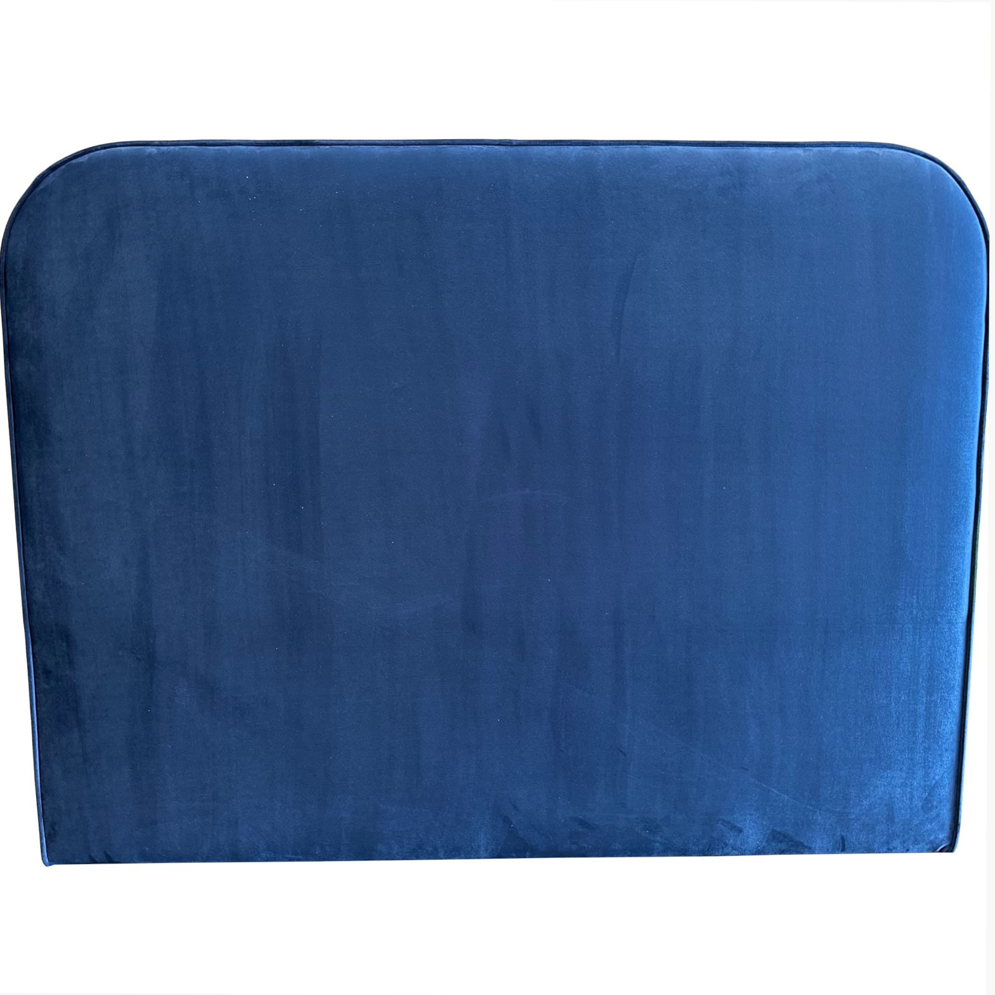 tête de lit en velours bleu 160 cm