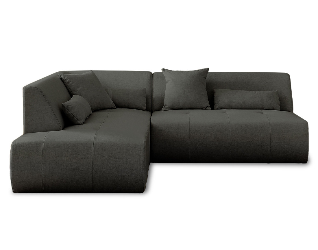 Canapé d'angle 5 places Gris Tissu Design Confort