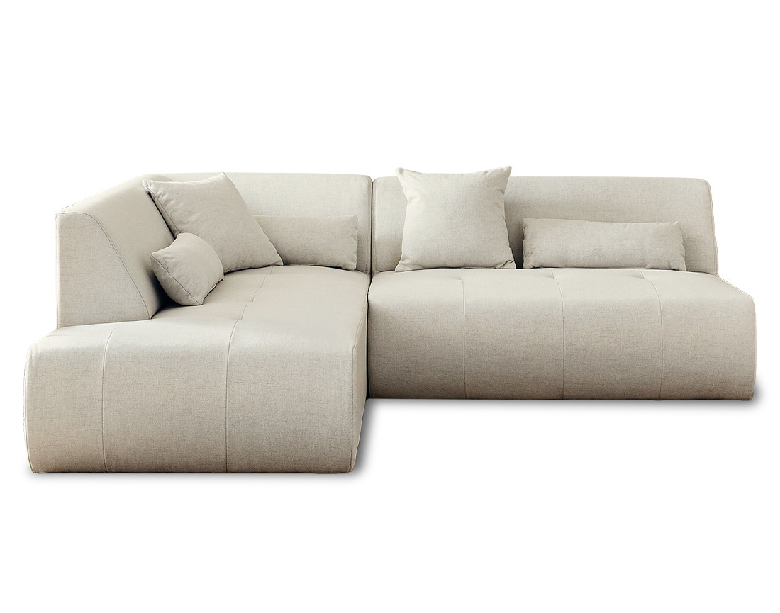 Canapé d'angle 5 places Beige Tissu Design Confort